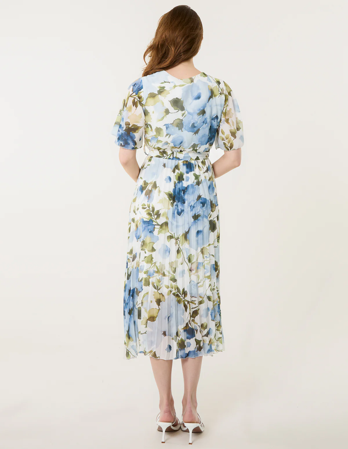 Short Sleeve Wrap Pleat Dress - Image 4