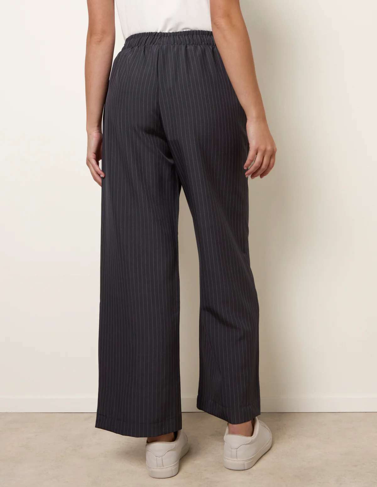 Elasticated Waist Pinstripe Trousers - Image 4