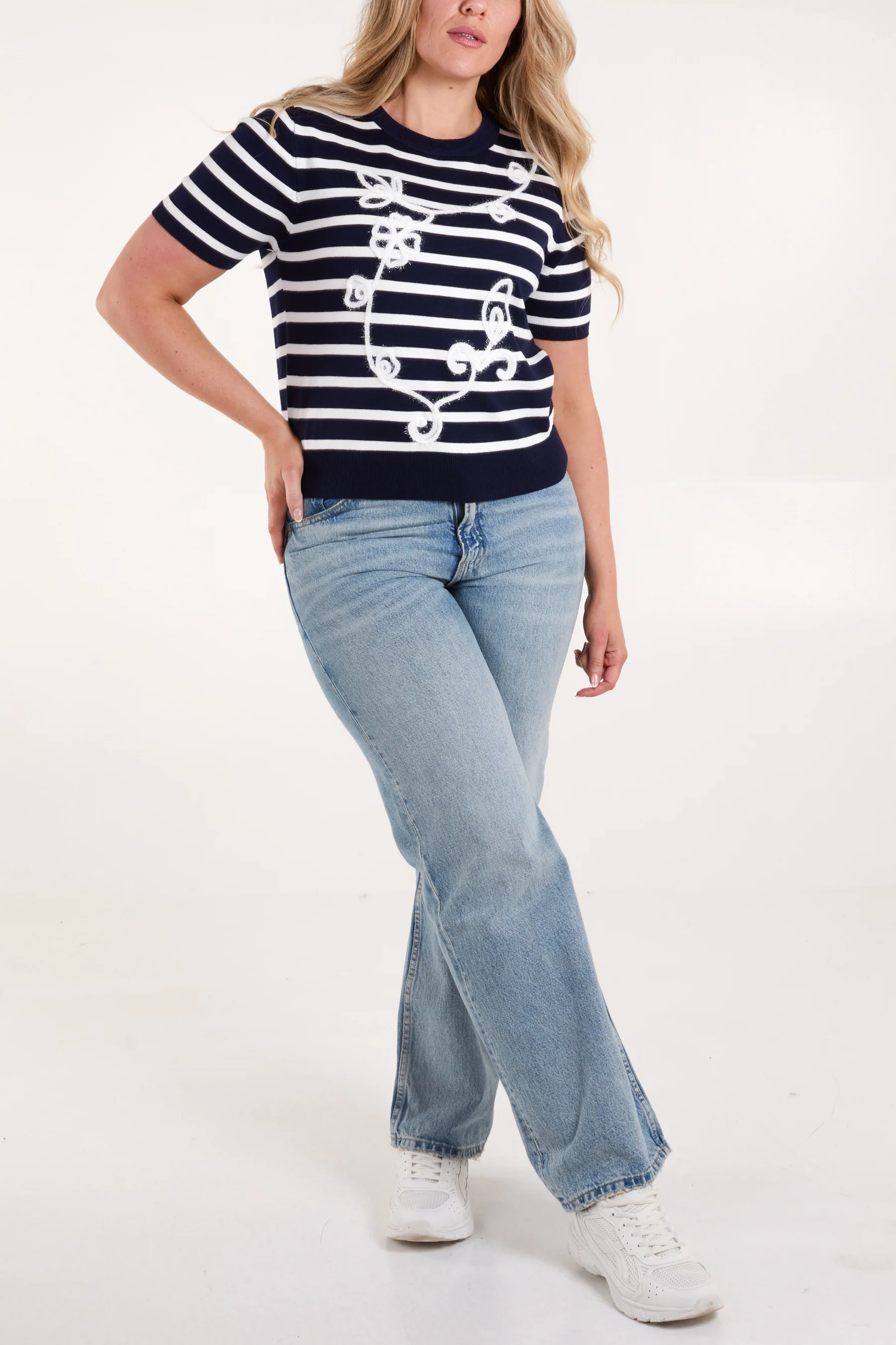 Embroidered Stripe Top - Image 2