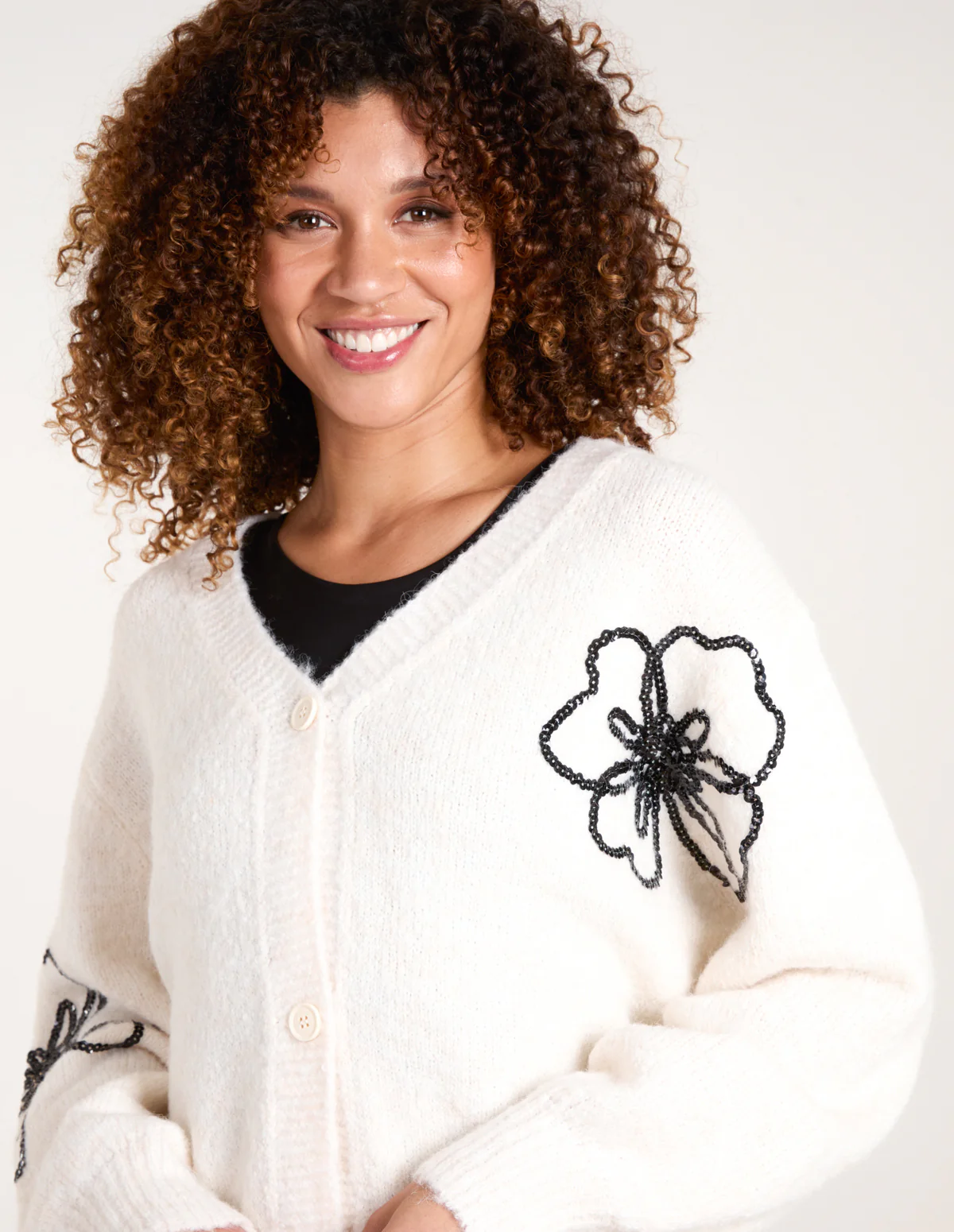 Flower Embroidery Cardigan - Image 3
