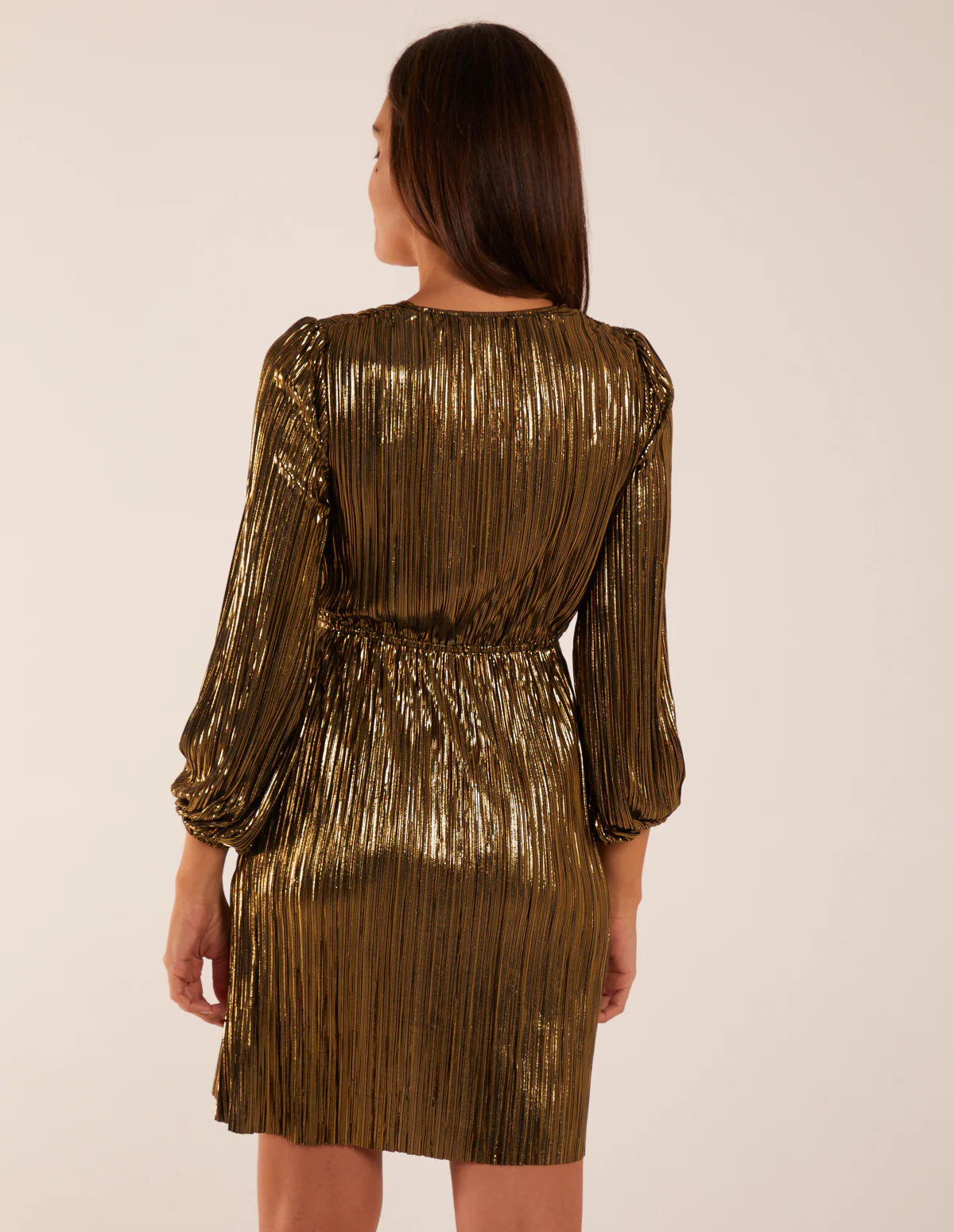 Foil Print V-Neck Mini Dress - Image 4