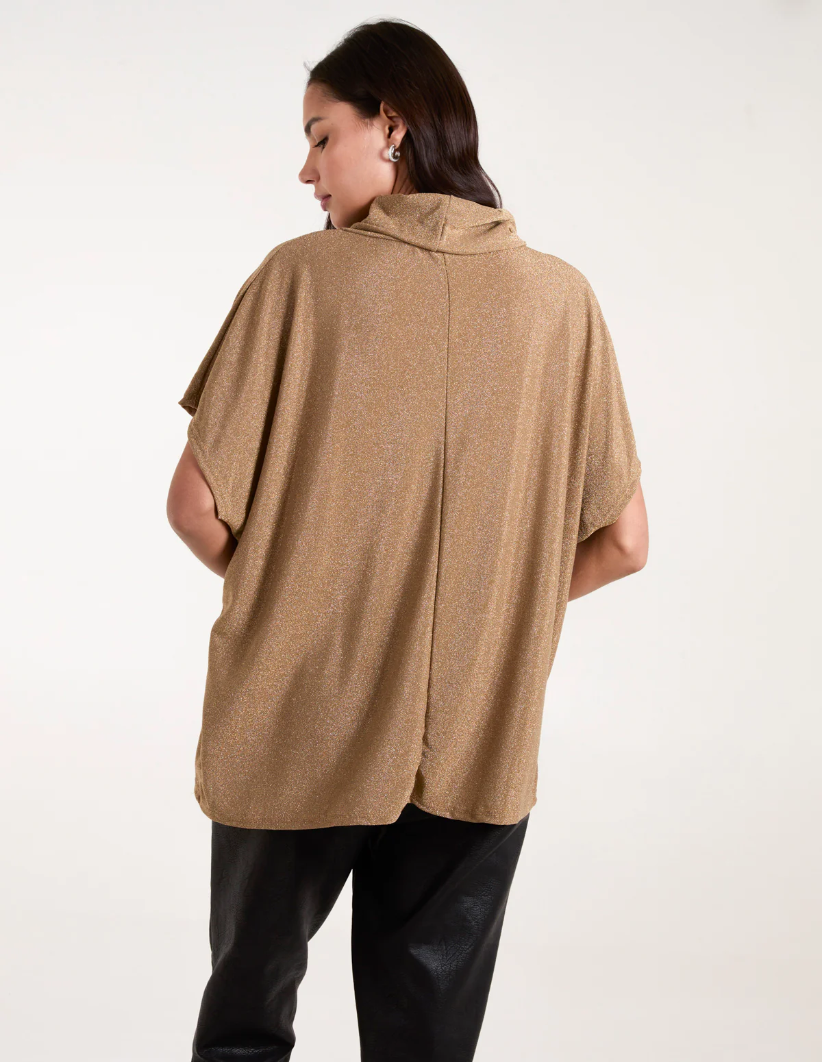 Roll Neck Oversize Lurex Top - Image 4