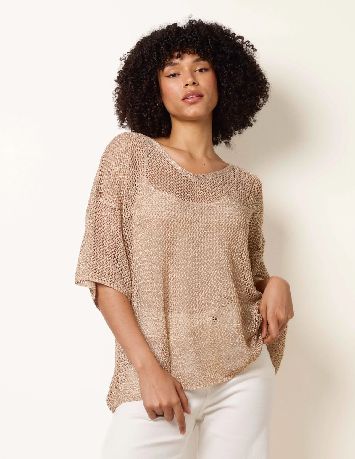V Neck Crochet Top - Image 2