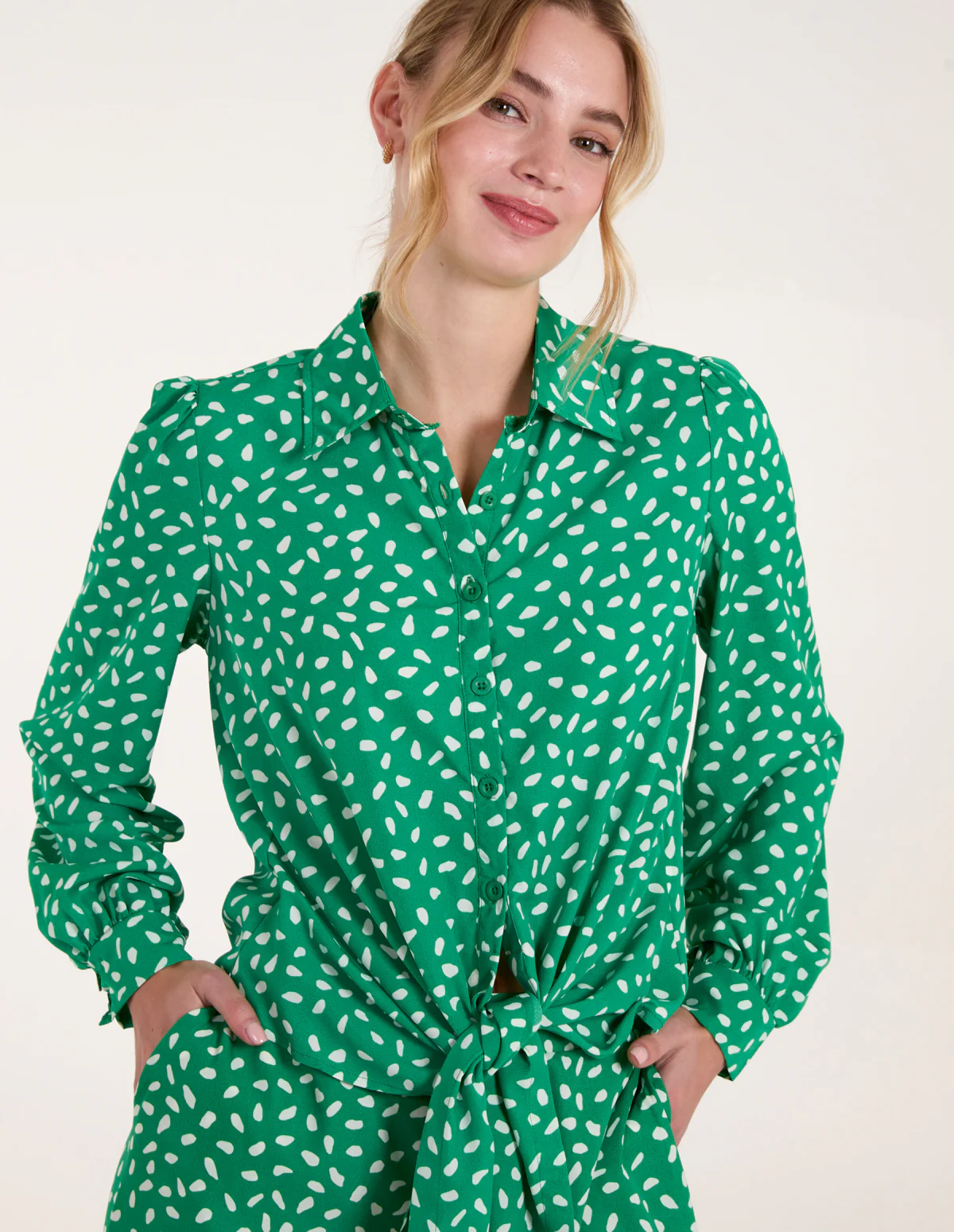 Abstract Polka Dot Oversized Shirt - Image 3