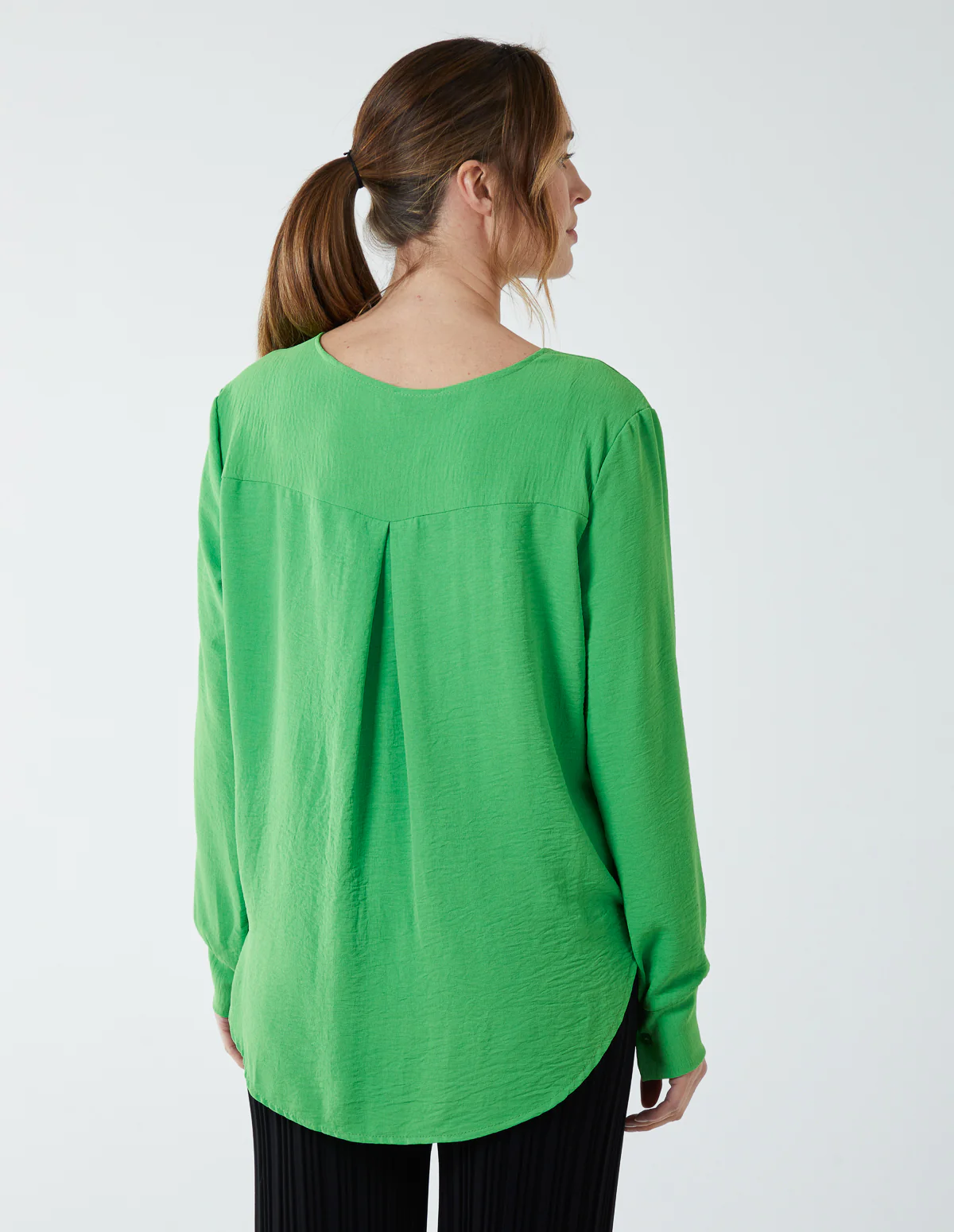 Crossover Woven Plain Blouse - Image 4
