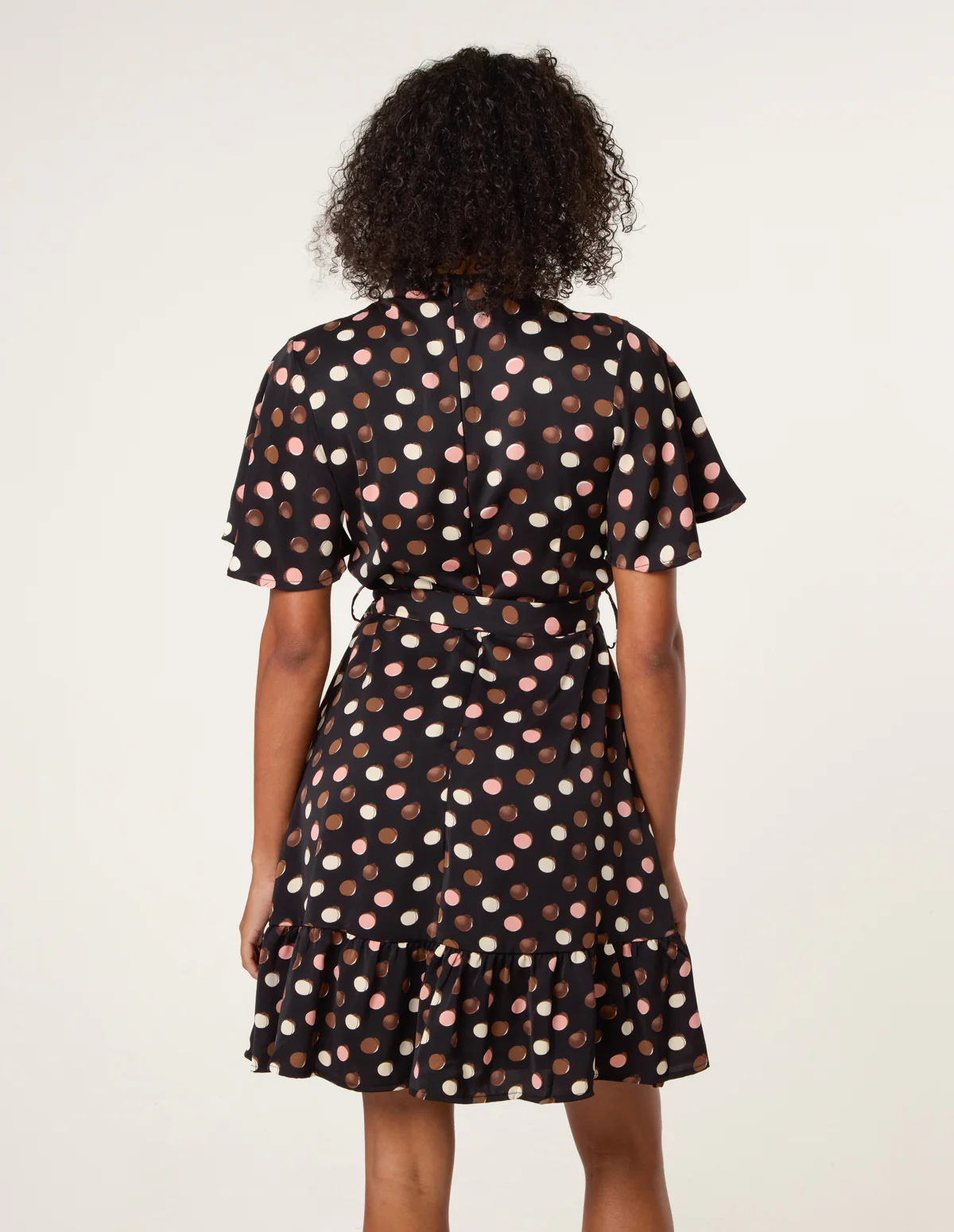 Polka Dot High Neck Flippy Dress - Image 5