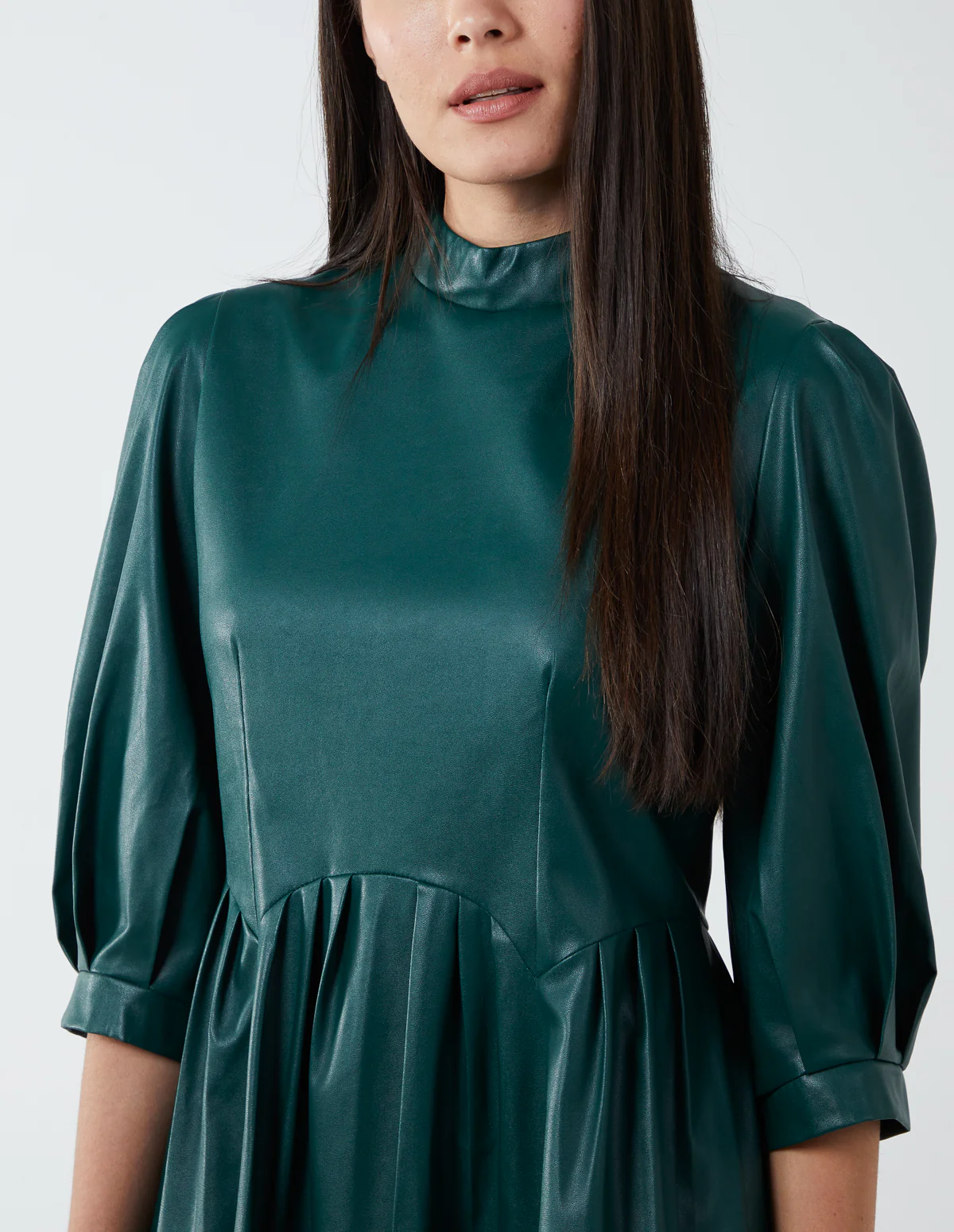 High Neck PU Dress - Image 2
