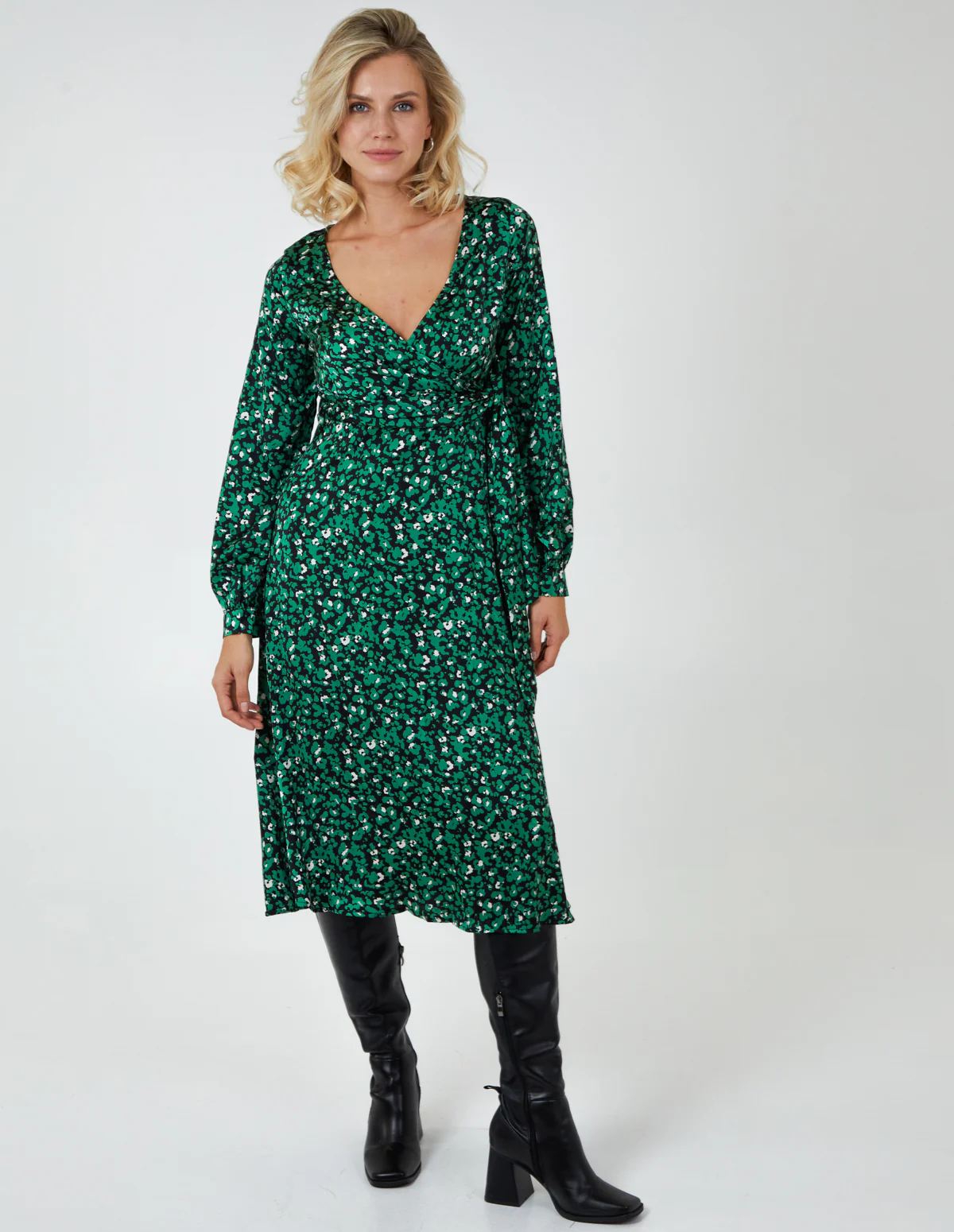 Leopard Print Wrap Midi Dress - Image 4