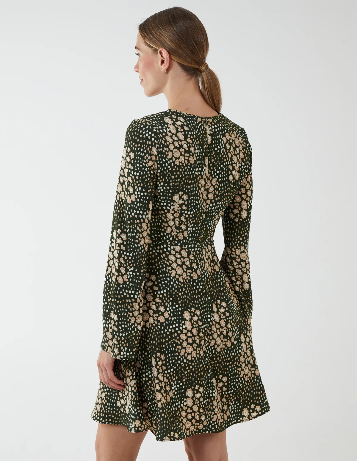 Twist Front Mini Skater Dress - Image 5