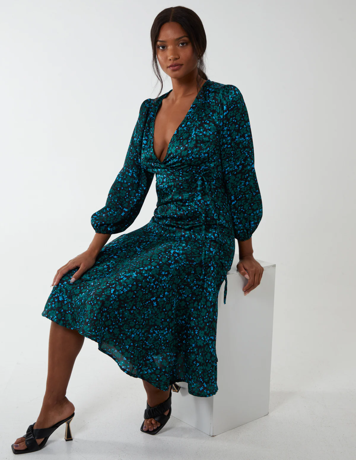 Wrap Front Midi Dress - Image 3