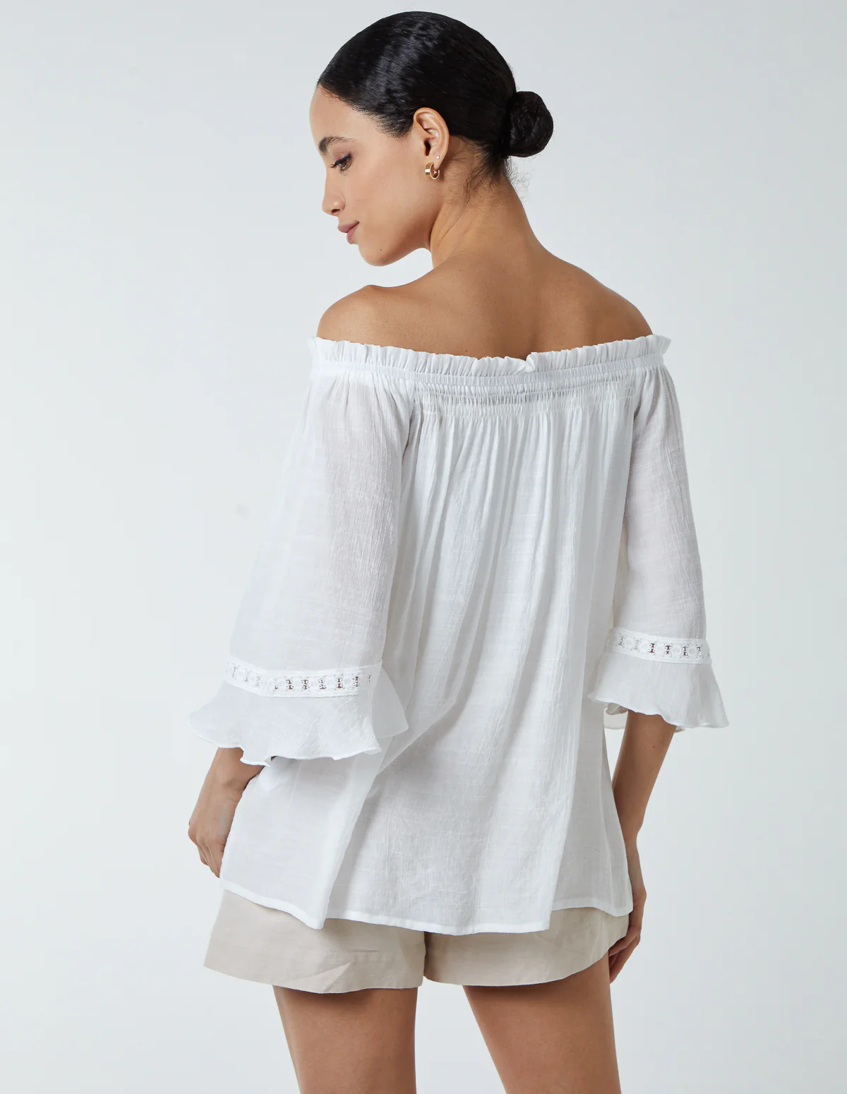 Bardot Tie Front Top - Image 4