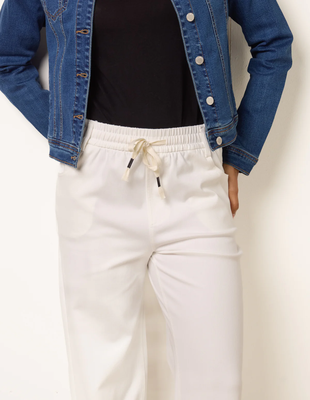 Elasticated Trousers With Tie - Image 3