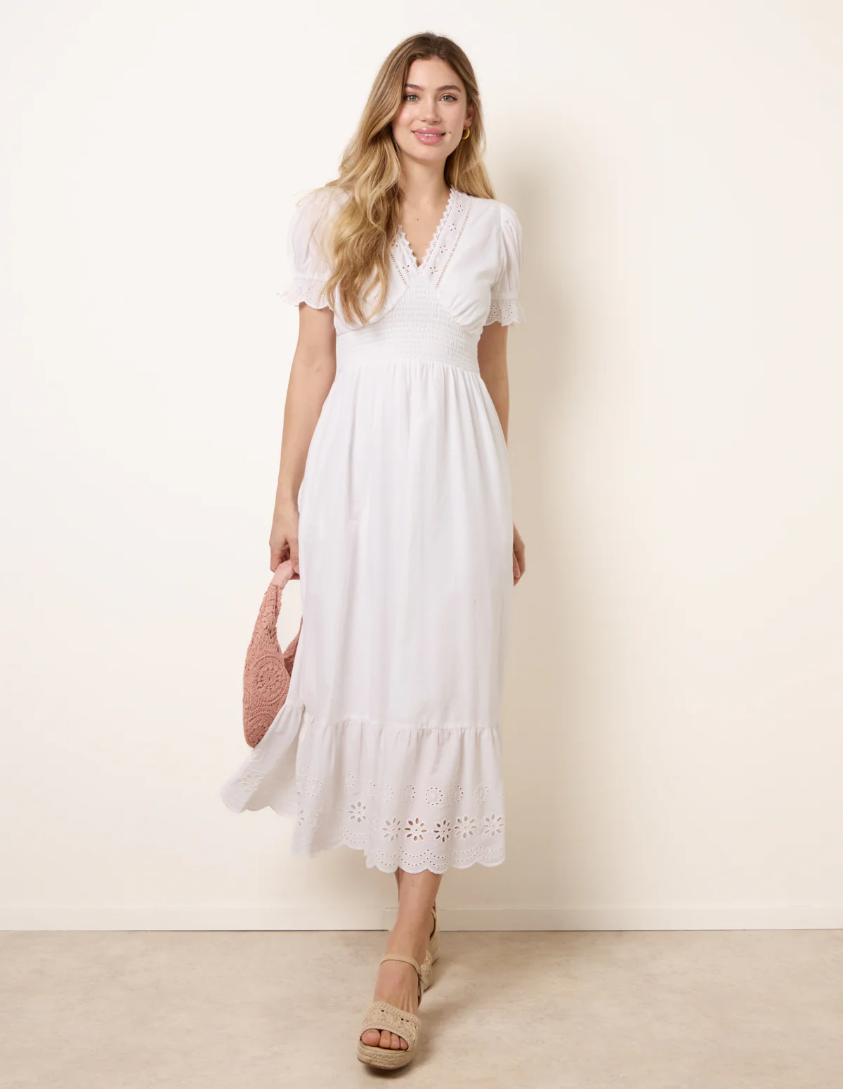 Embroidery Detail V-Neck Dress - Image 2