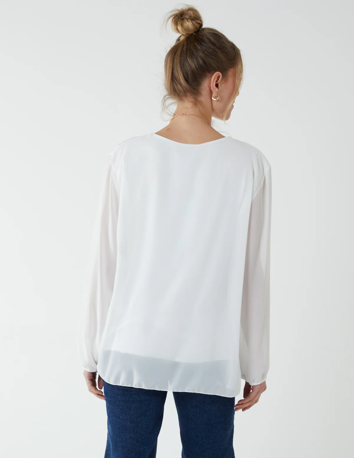 Long Sleeve Pleated Top - Image 4