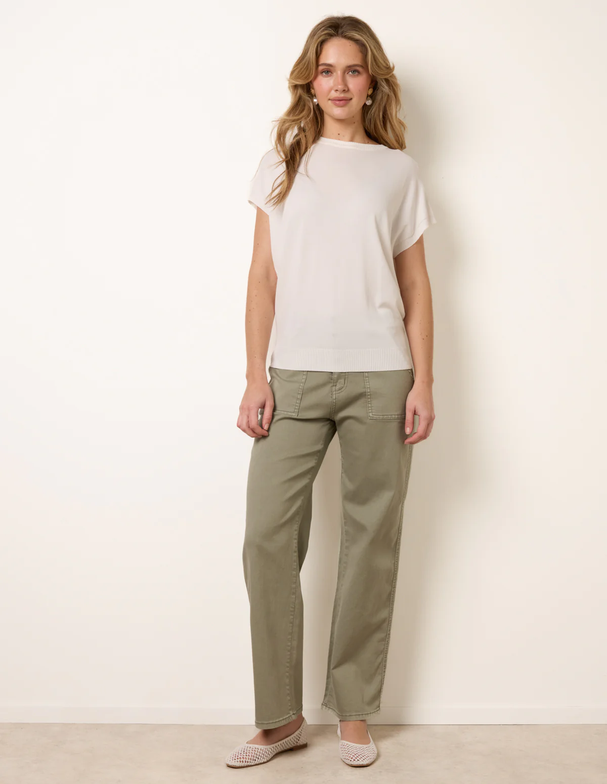 Short Sleeve Texture Knit Top - Image 2