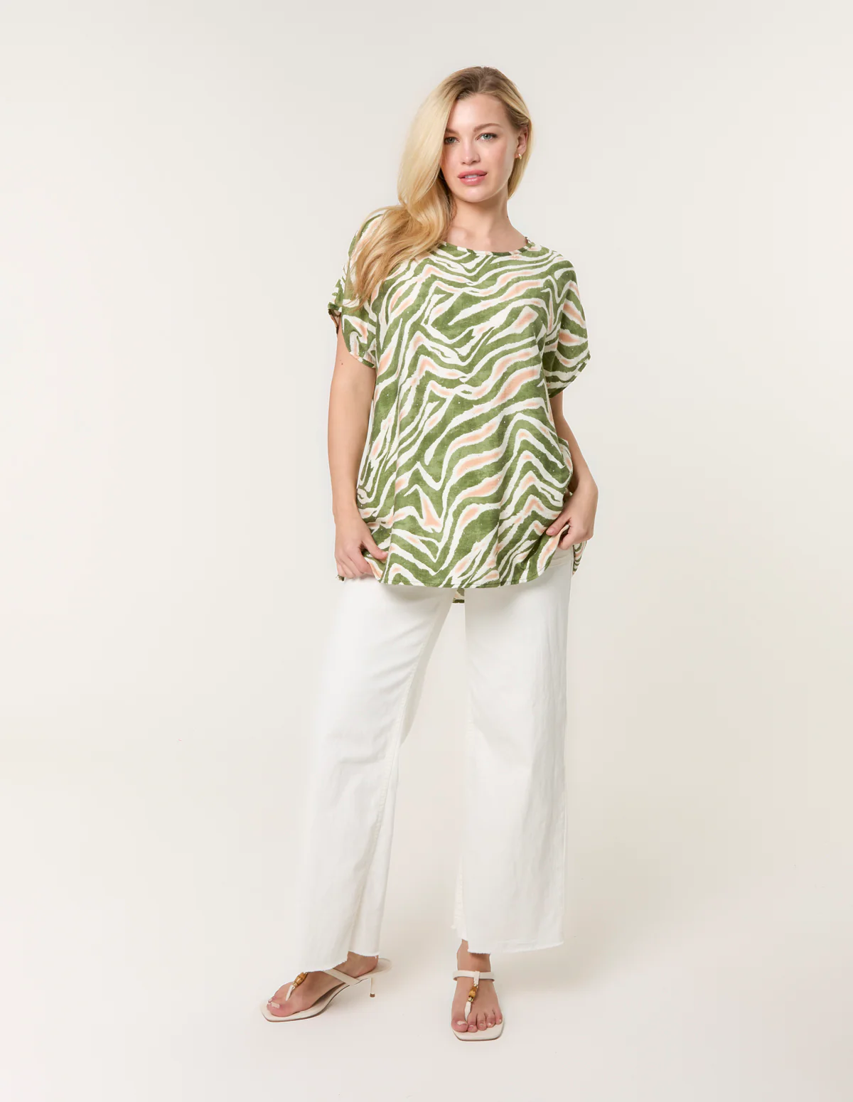 Animal Printed Diamante Detailed Top - Image 3