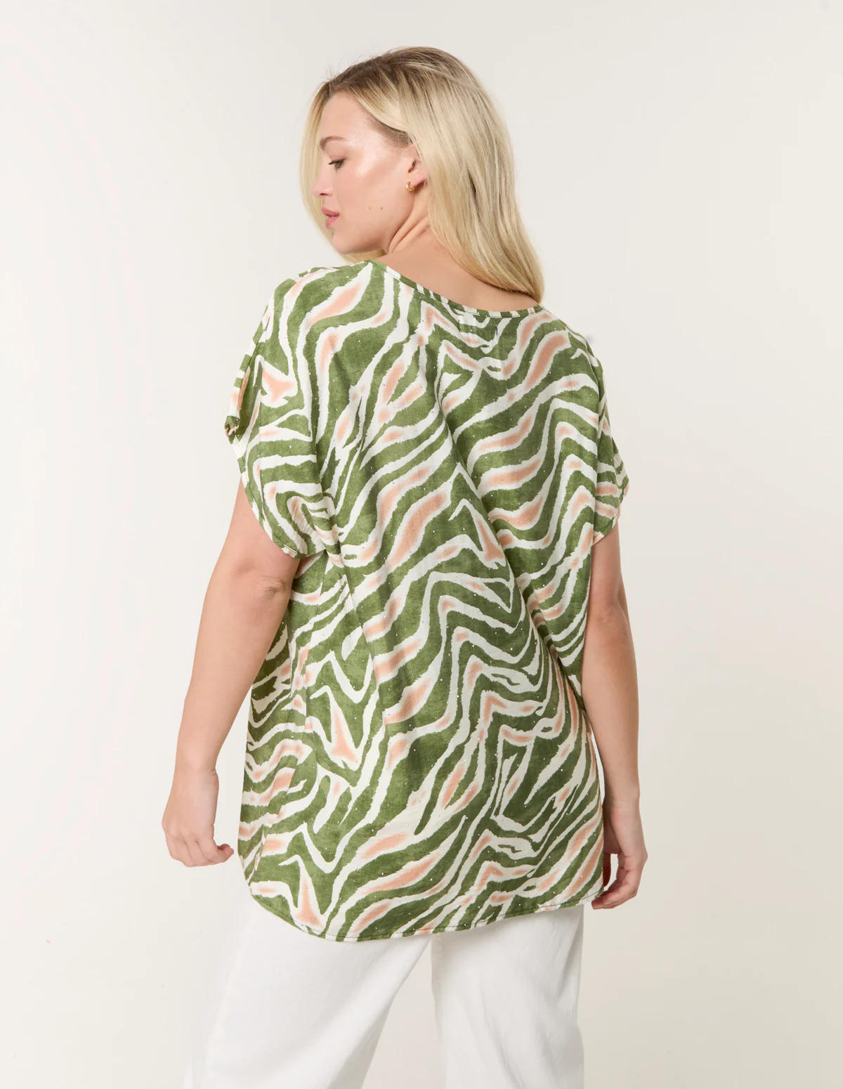 Animal Printed Diamante Detailed Top - Image 4