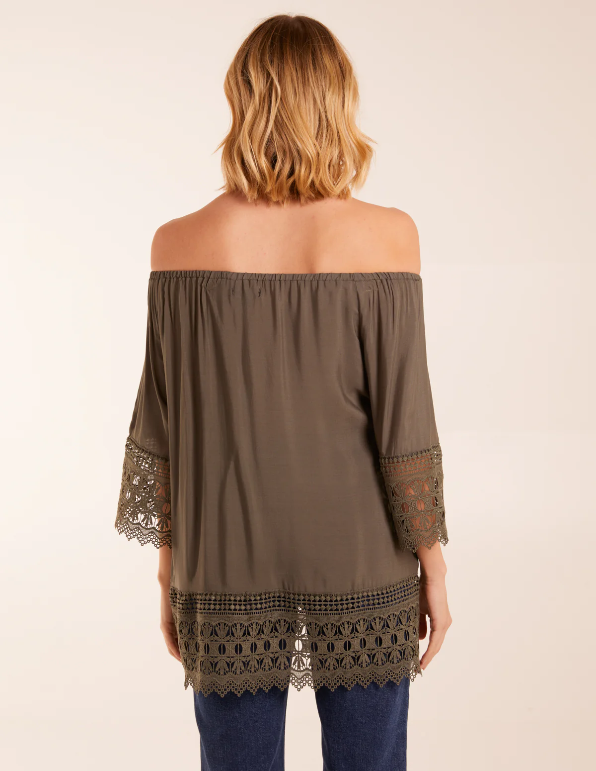 Crochet Detailed Bardot Top - Image 4