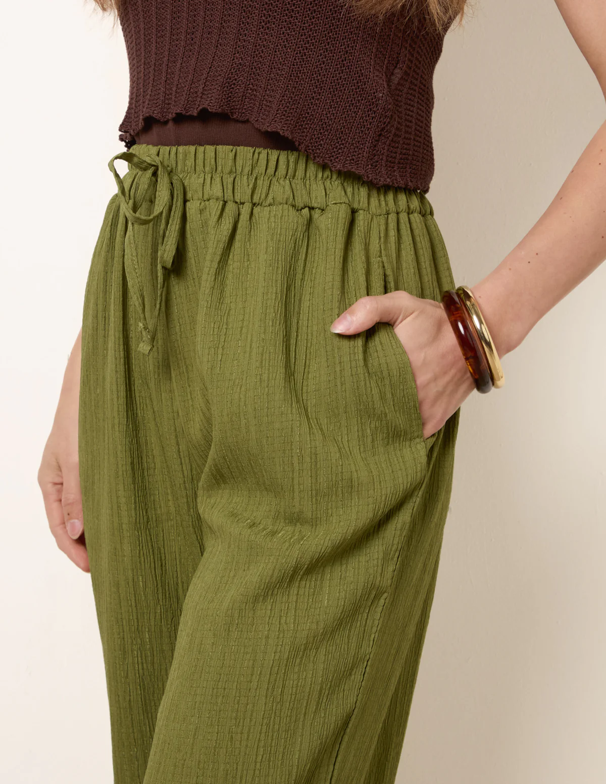 Drawstring Wide Leg Trousers - Image 3