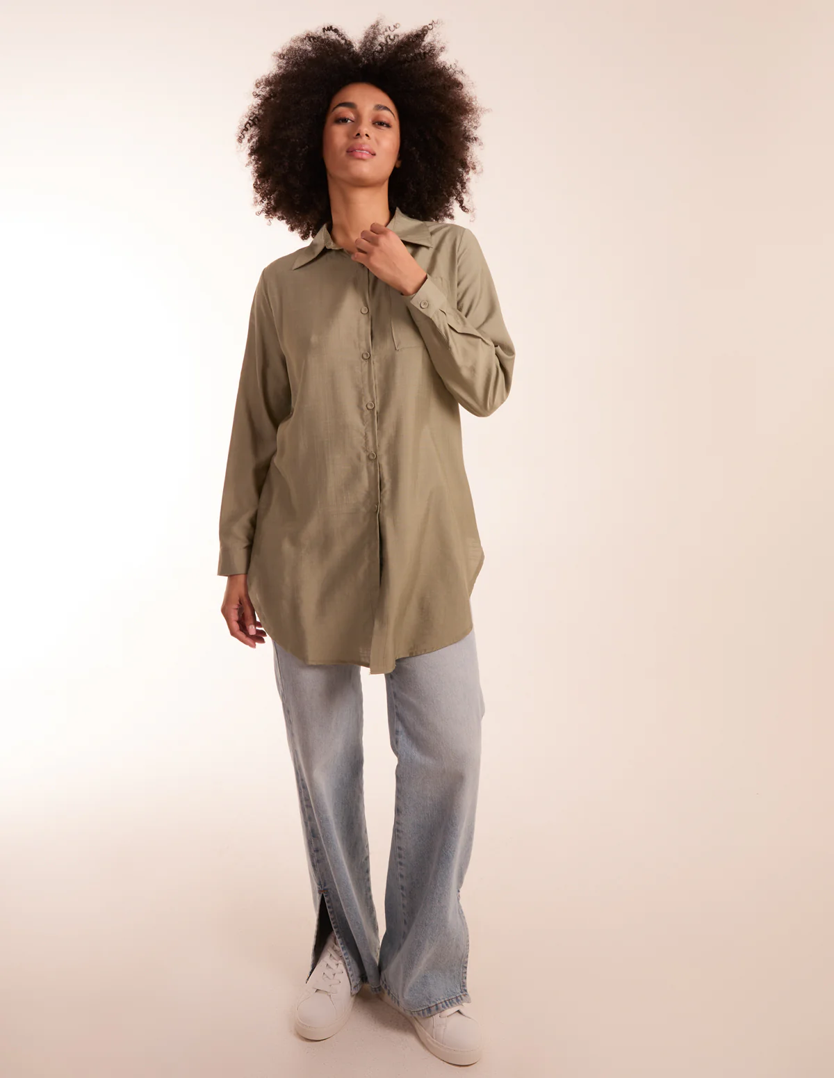 Linen Button Front Shirt - Image 2