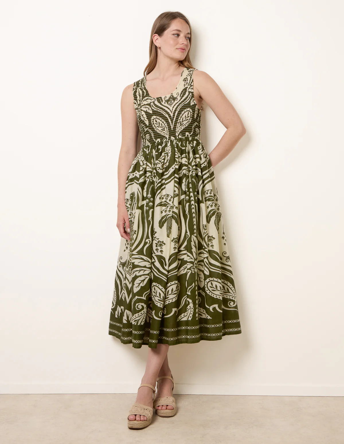 Sleeveless Shirred Dress - Image 5