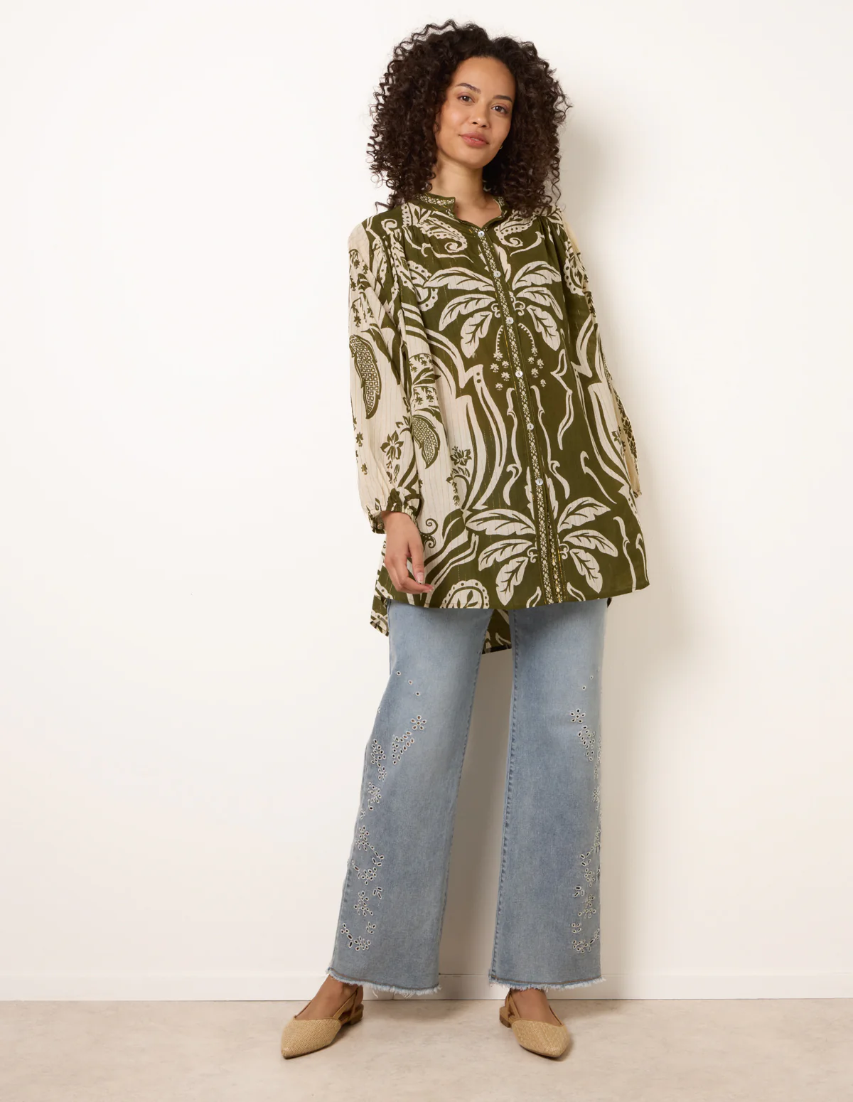 Tropical Lurex Oversized Shirt - Image 2