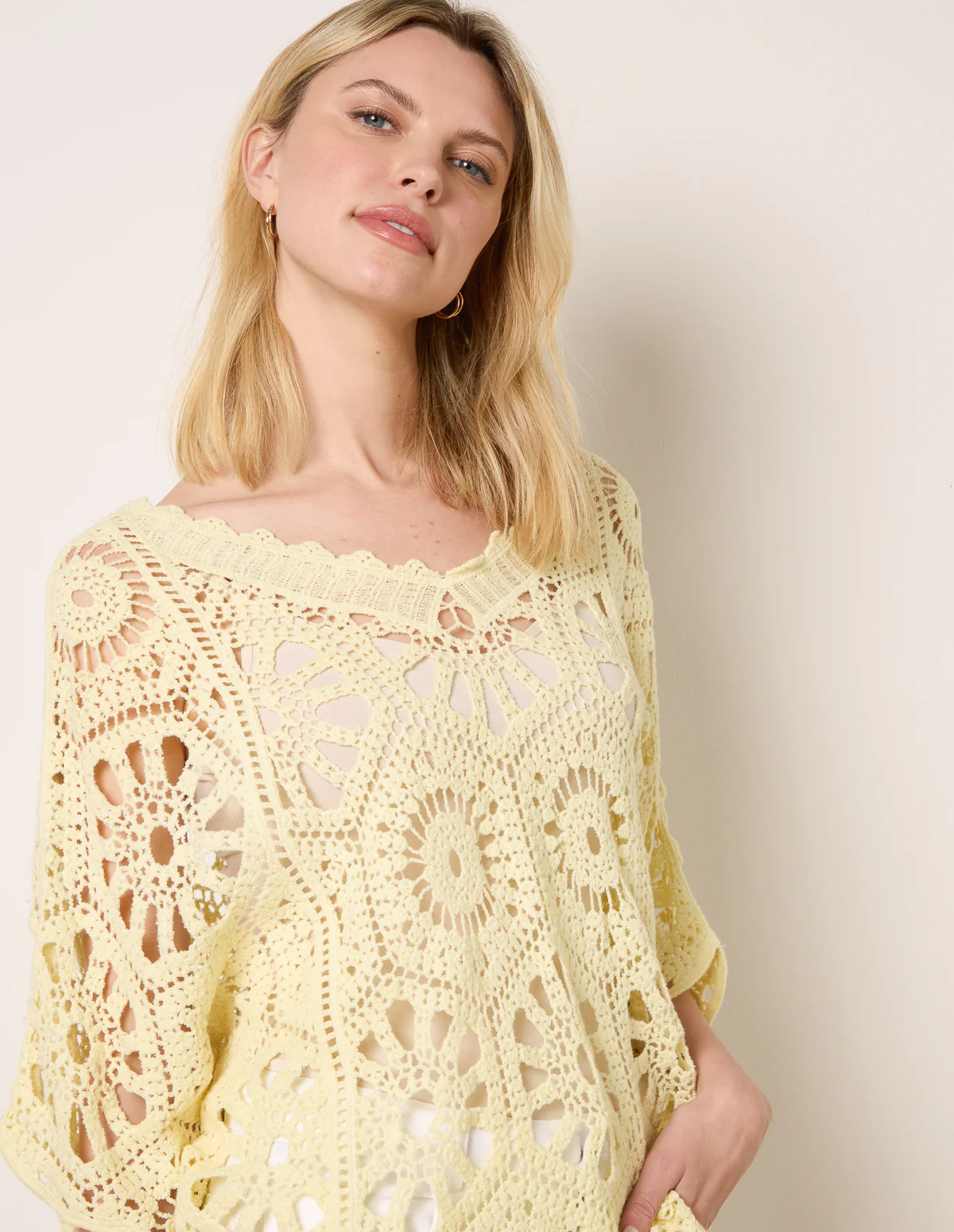 Crochet Detailed Kimono Top - Image 3