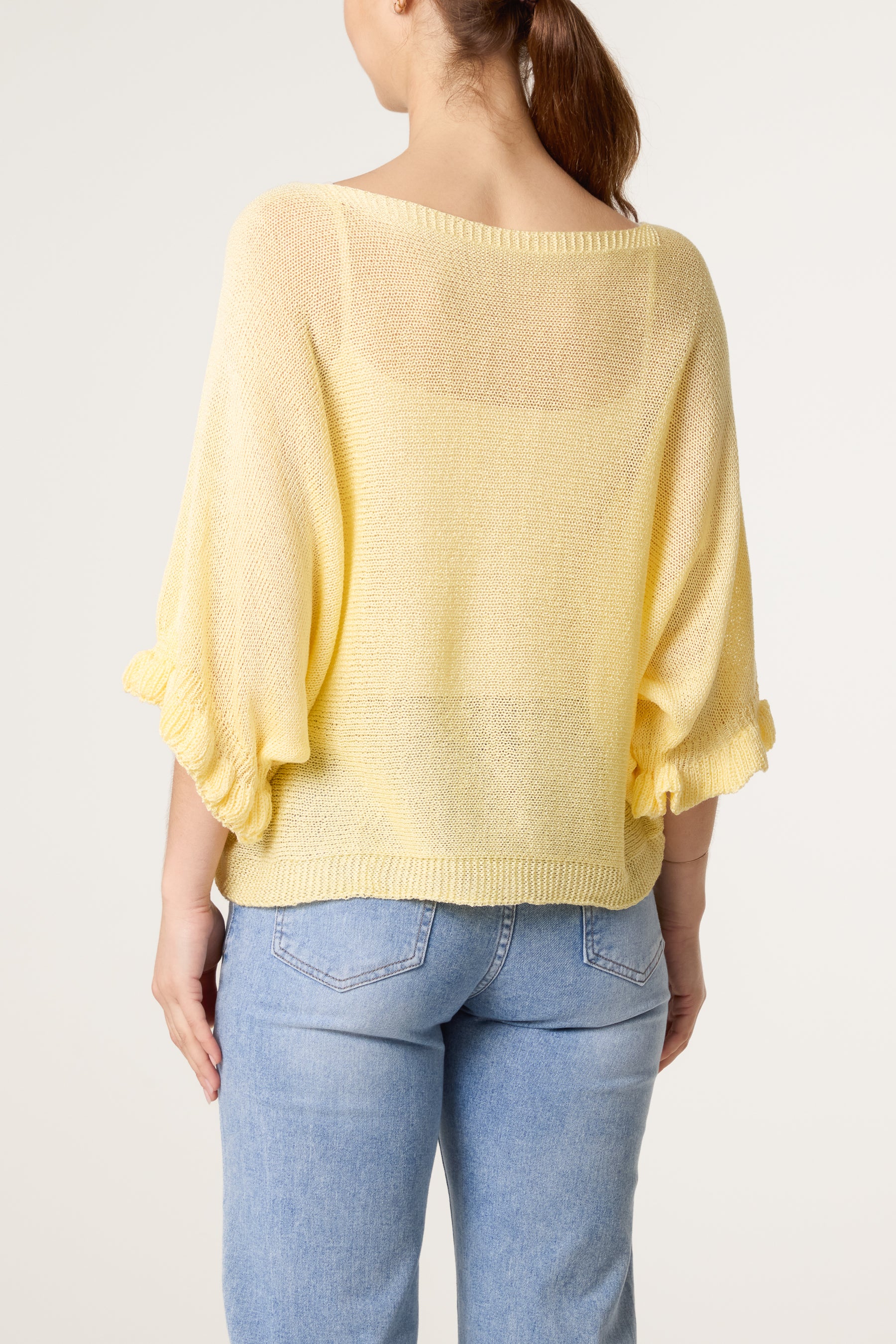 Filigree Frill Sleeve Batwing Jumper - Image 2
