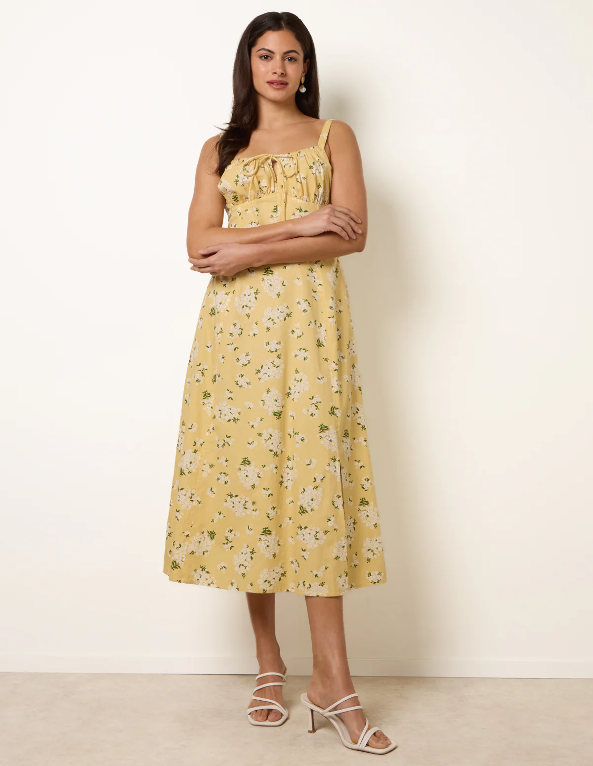Midi Milkmaid Floral Dress - Image 3