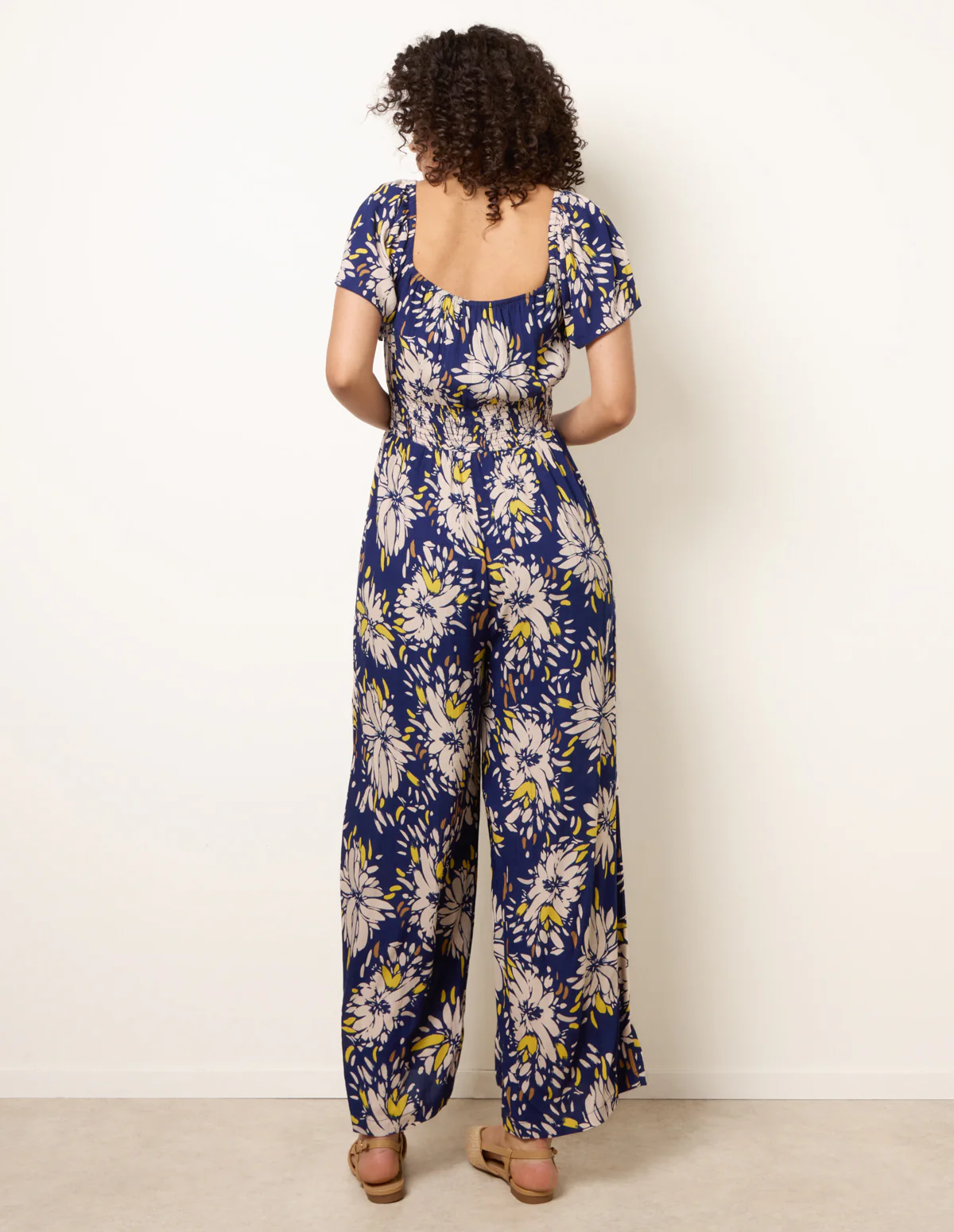 Shirred Waist Wide Leg Jumpsuit - Image 4