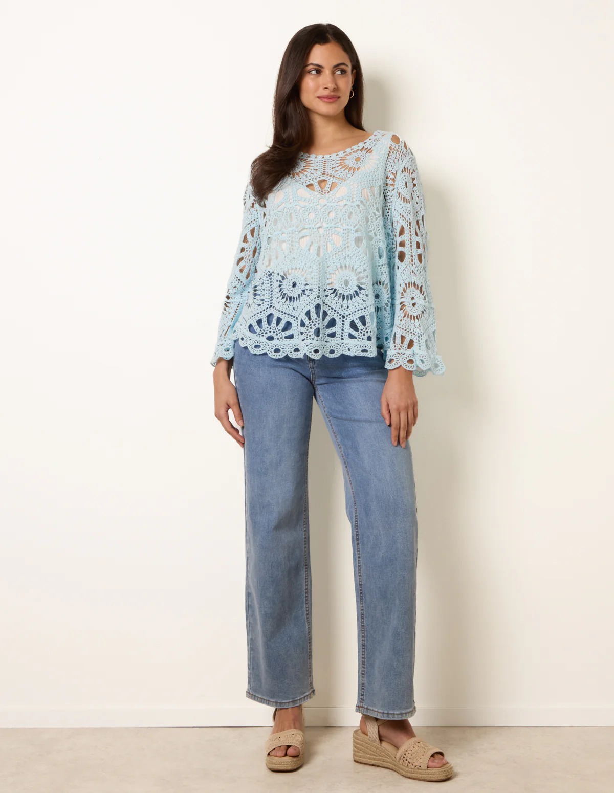 Crochet Top With Flared Sleeves - Image 3