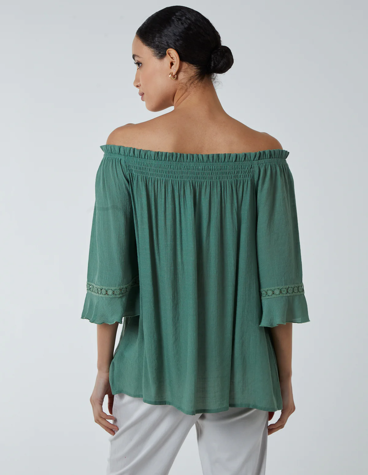 Bardot Tie Front Top - Image 4
