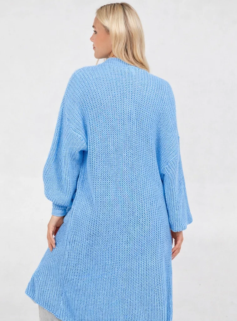 Longline Double Pocket Knitted Cardigan - Image 2