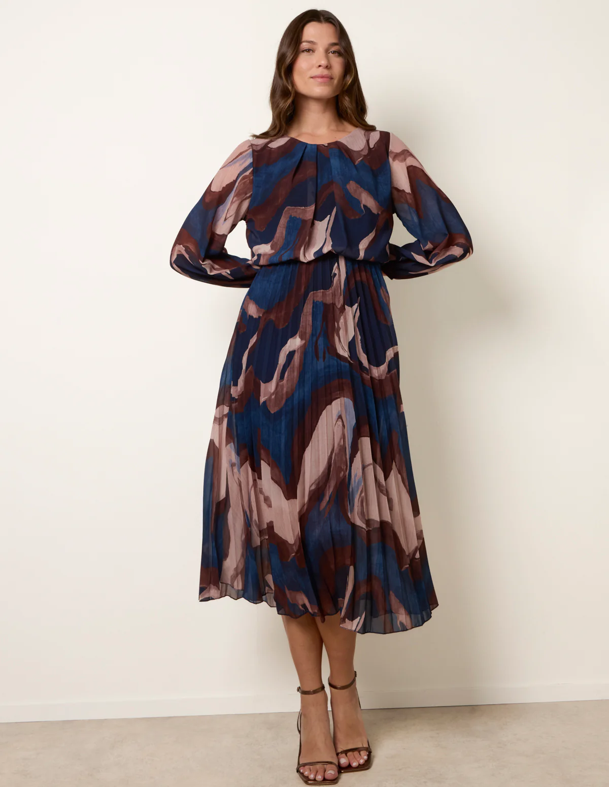 Marble Pleated Dress - Image 2