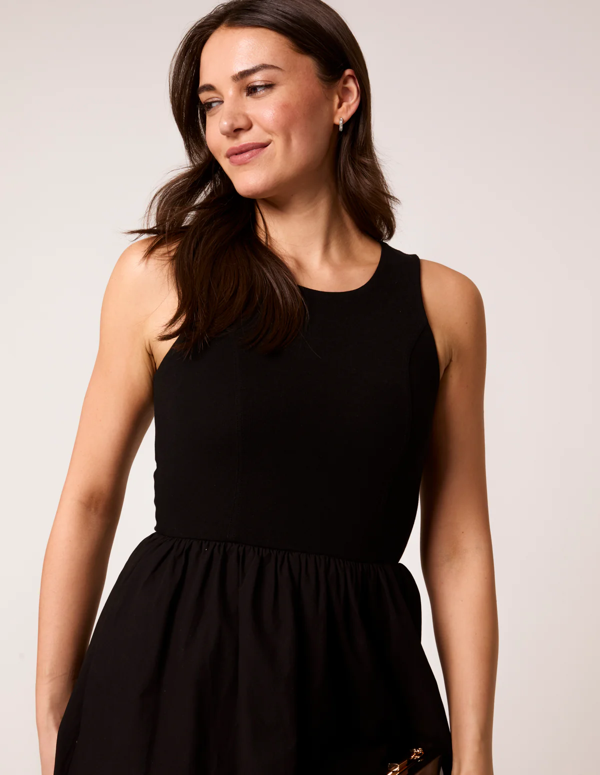 Mix Fabric Midi Dress - Image 2