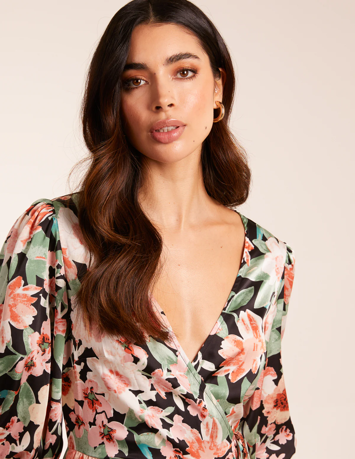 Oversized Wrap Floral Smock Dress - Image 3