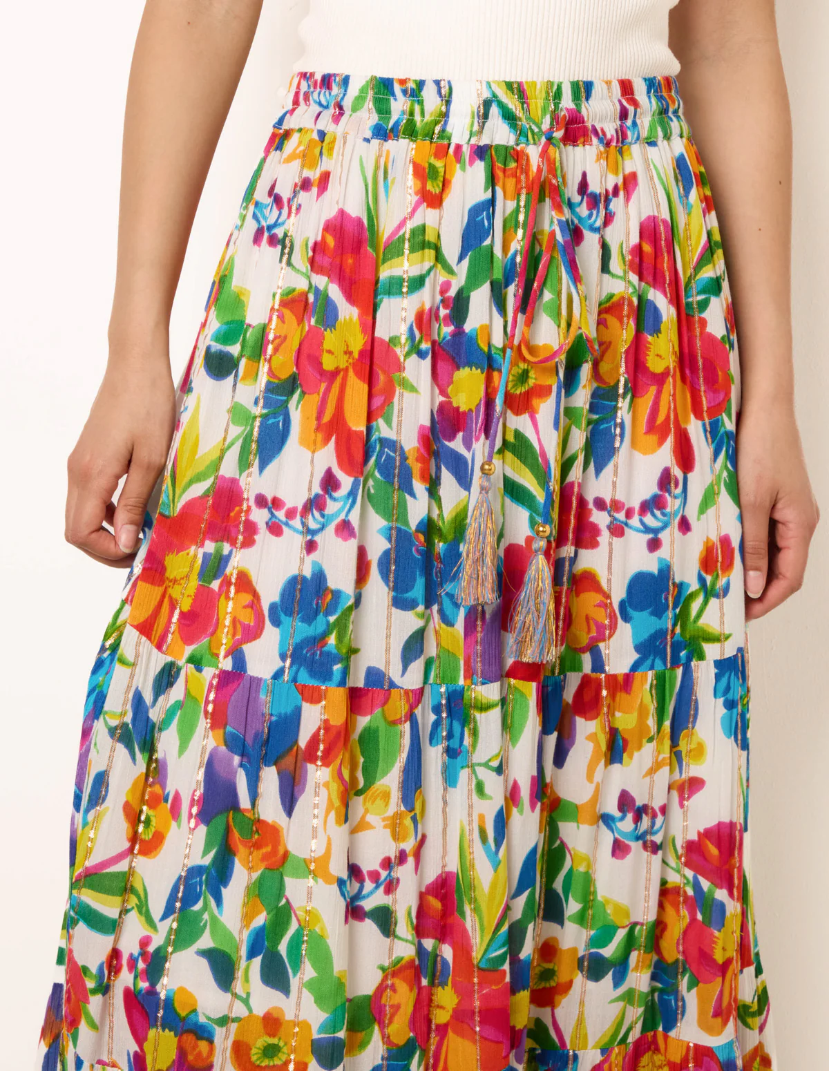 Tiered Bright Maxi Skirt - Image 3