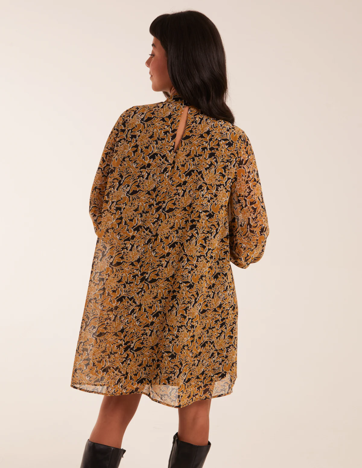 Keyhole Long Sleeve Swing Dress - Image 4