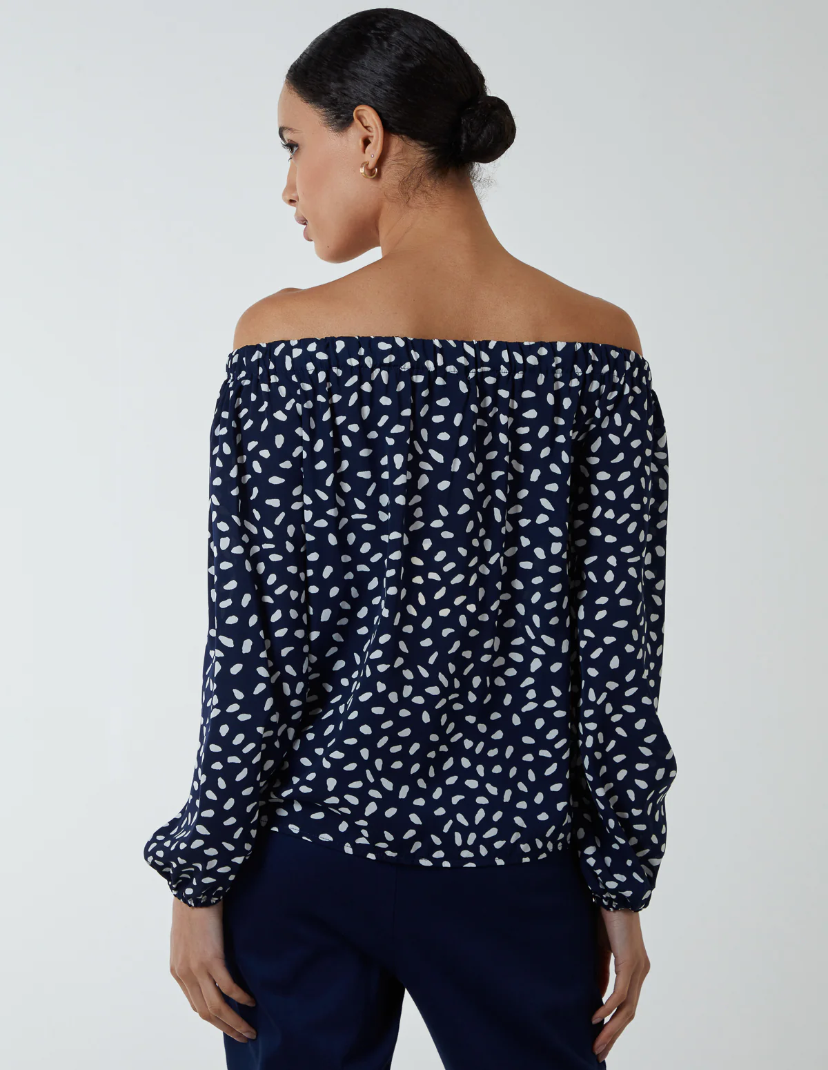 Bardot Balloon Sleeve Knot Top - Image 4