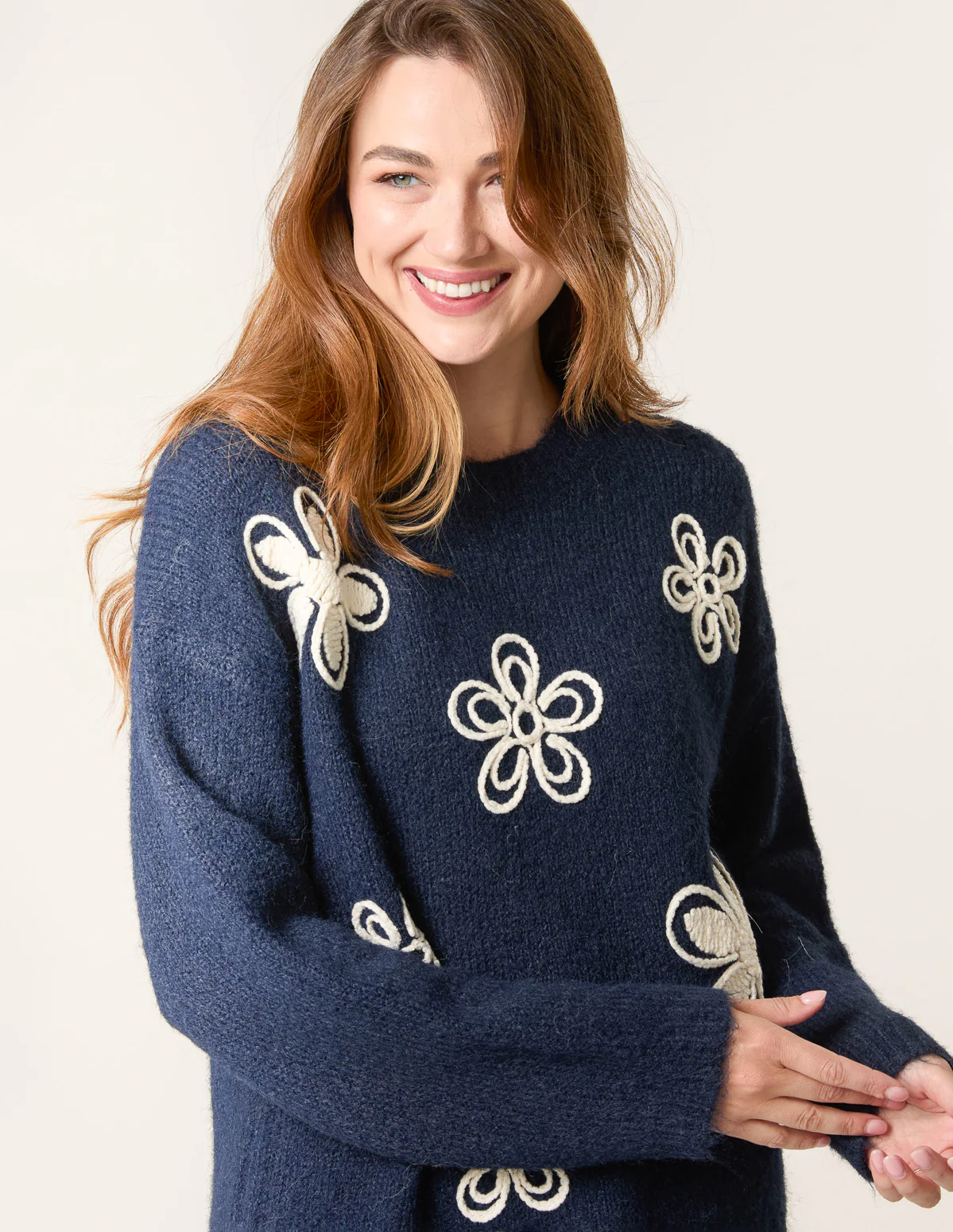 Jumper With Embroidered Flowers - Image 3