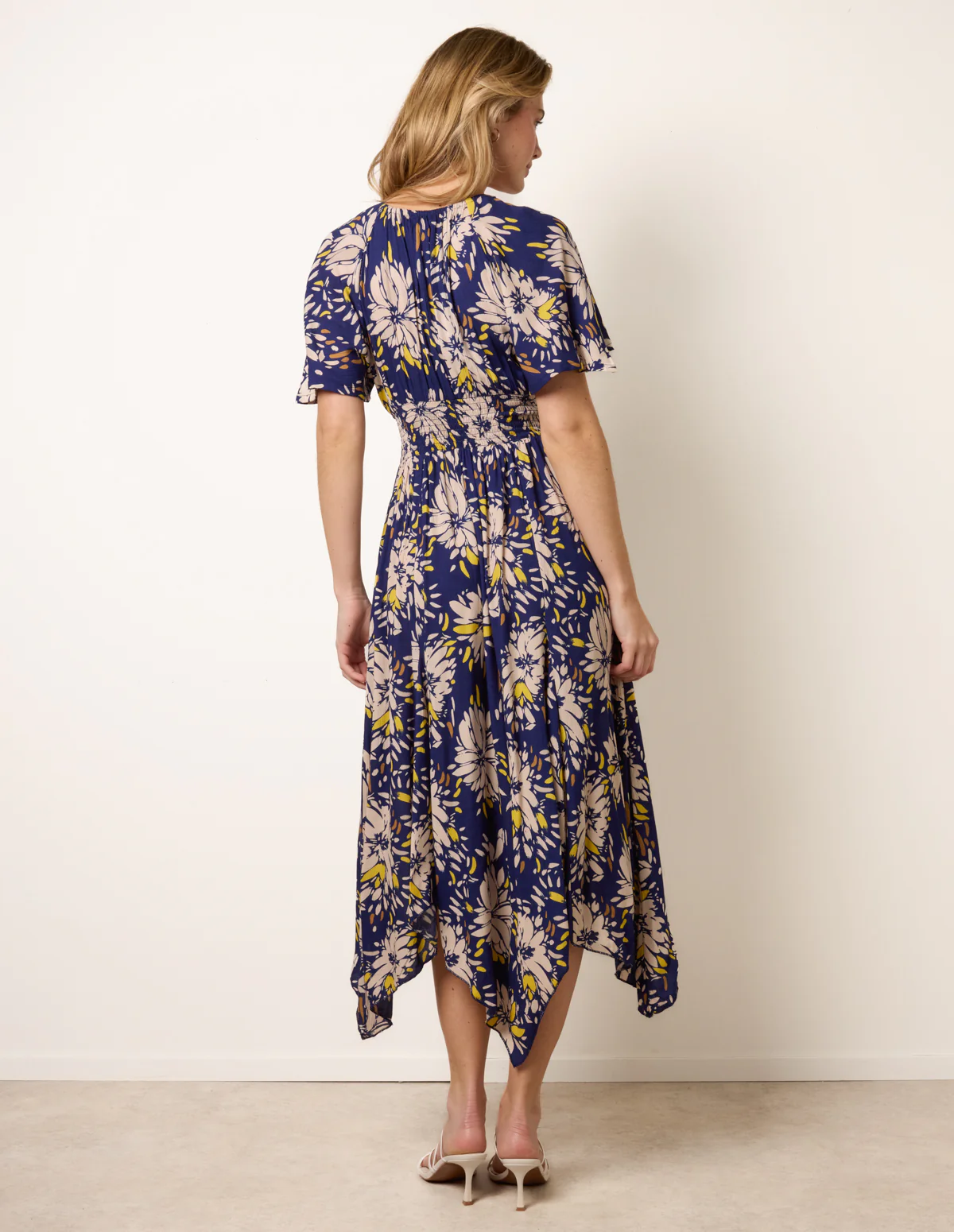 Shirred Waist Hanky Hem Dress - Image 4