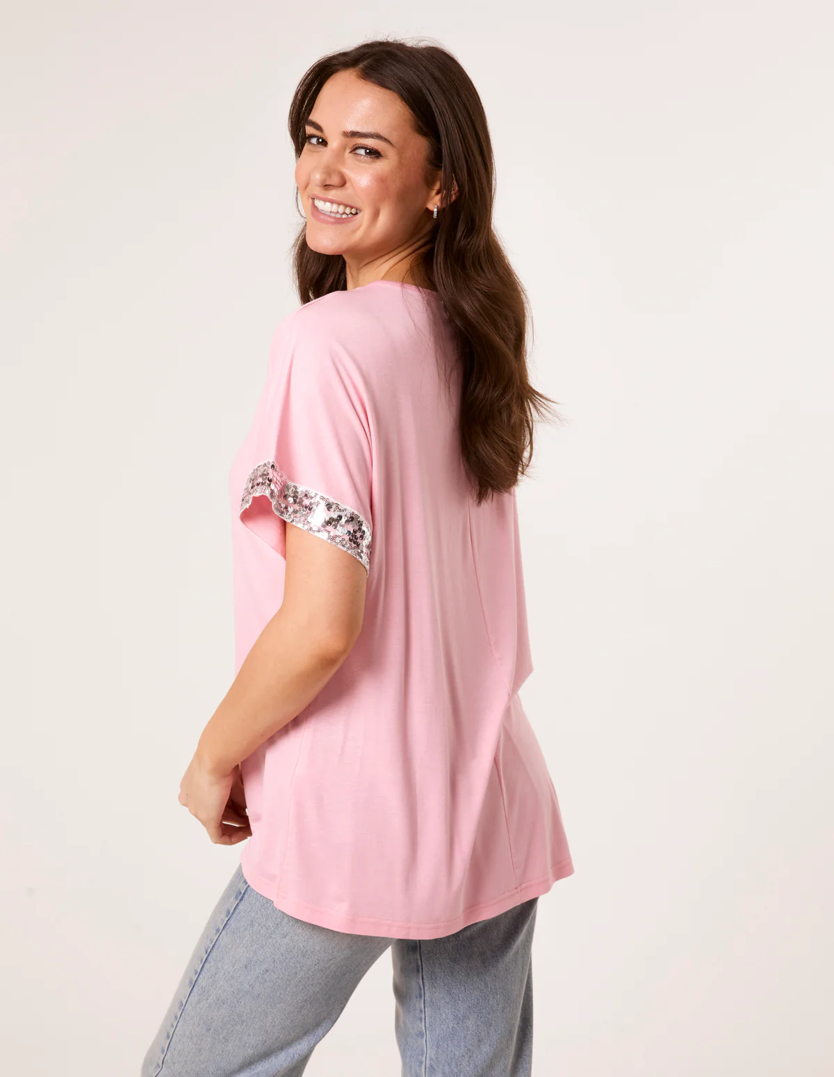 Sequin Trim Oversized Top - Image 4