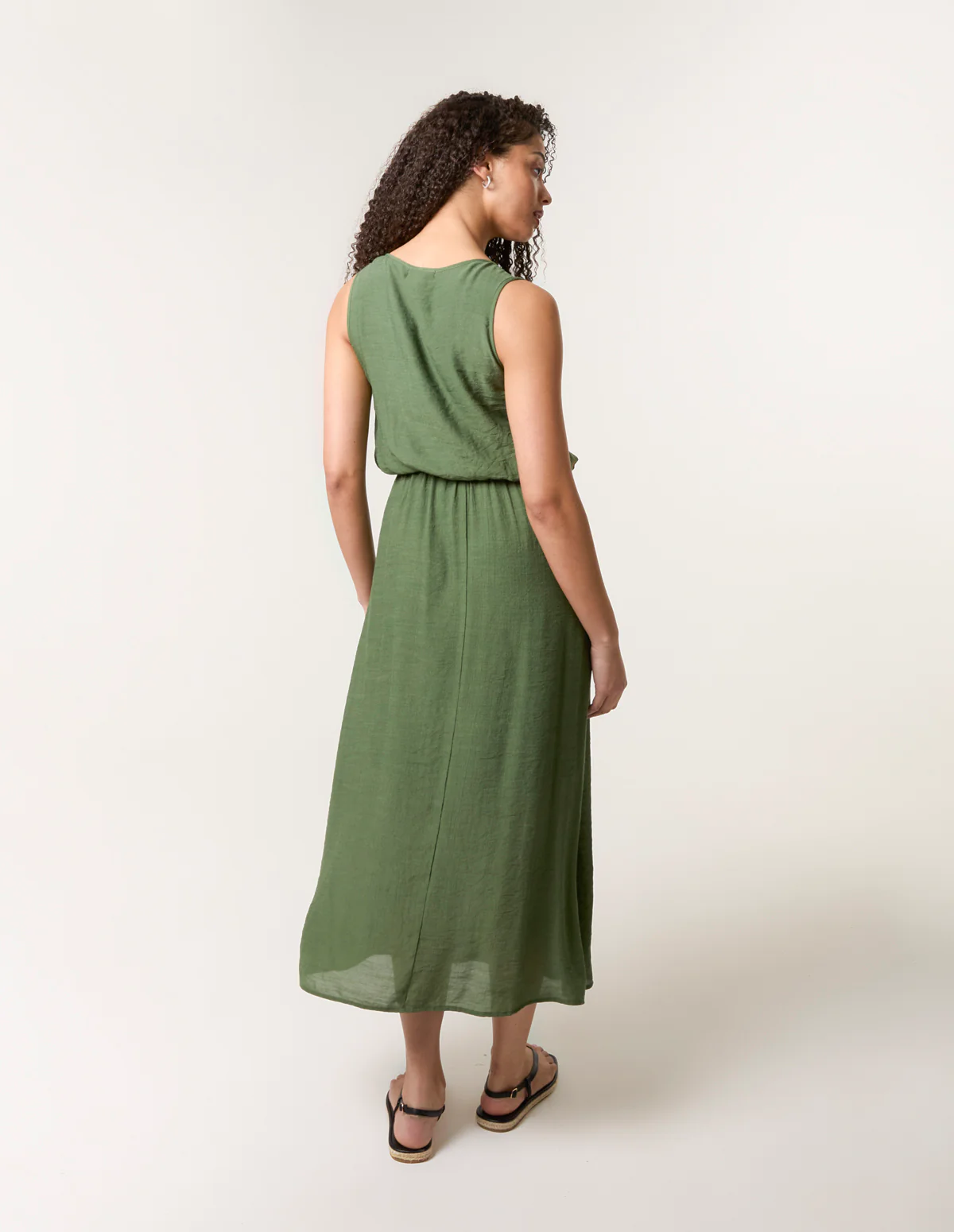 Plain Puff Ball Midi Dress - Image 4