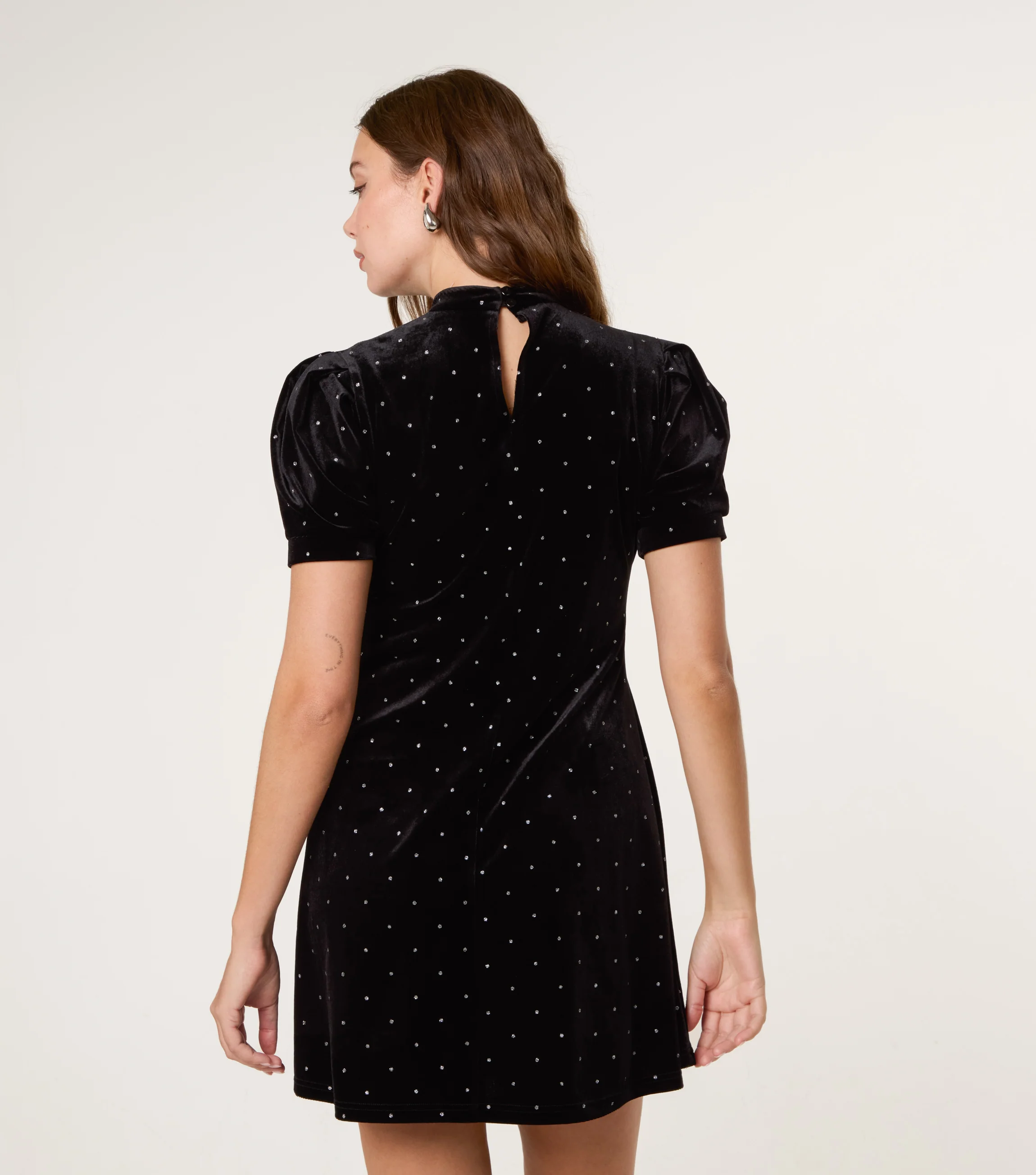 Polka Dot Puff Sleeve Dress - Image 4