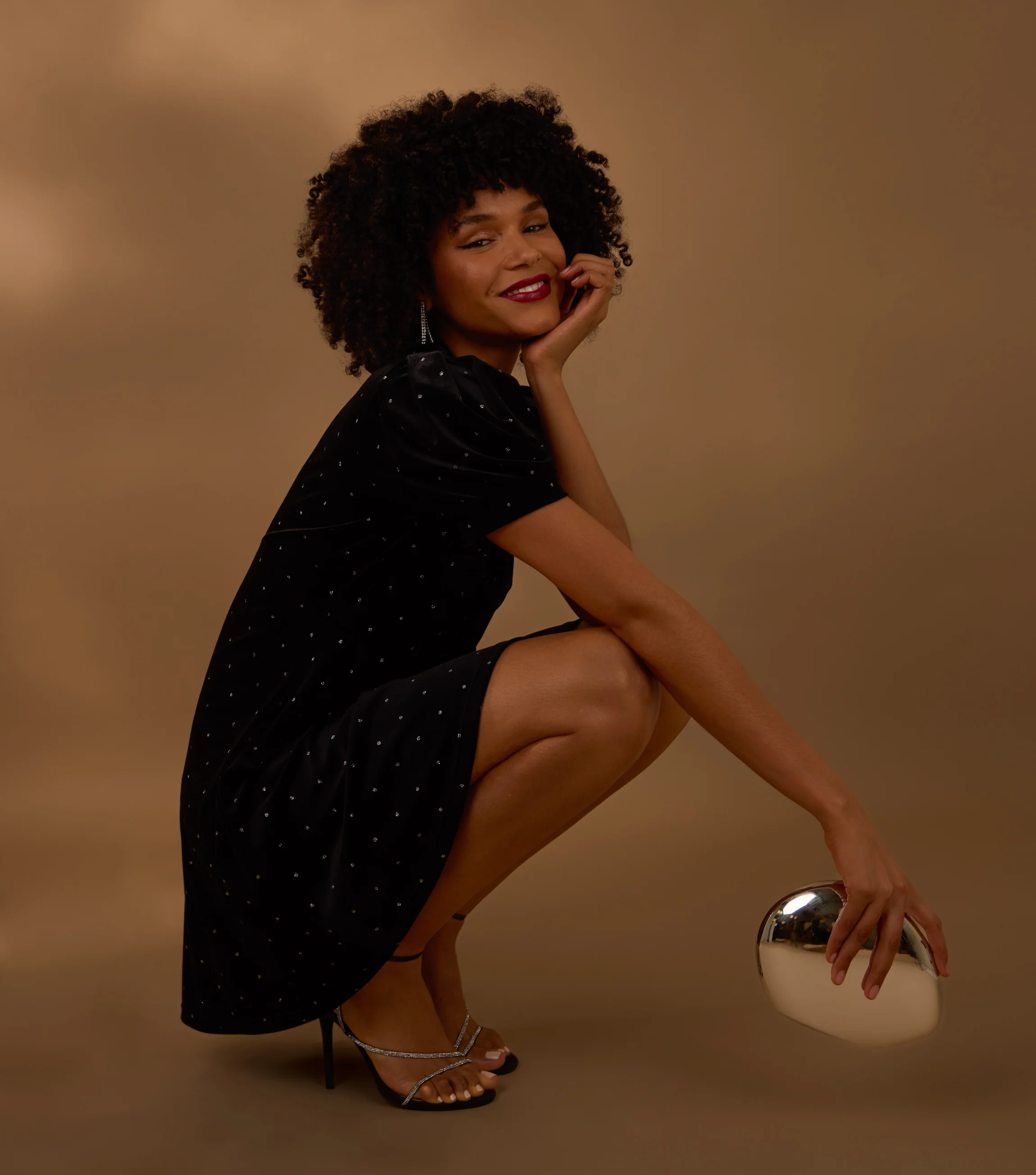 Polka Dot Puff Sleeve Dress - Image 5