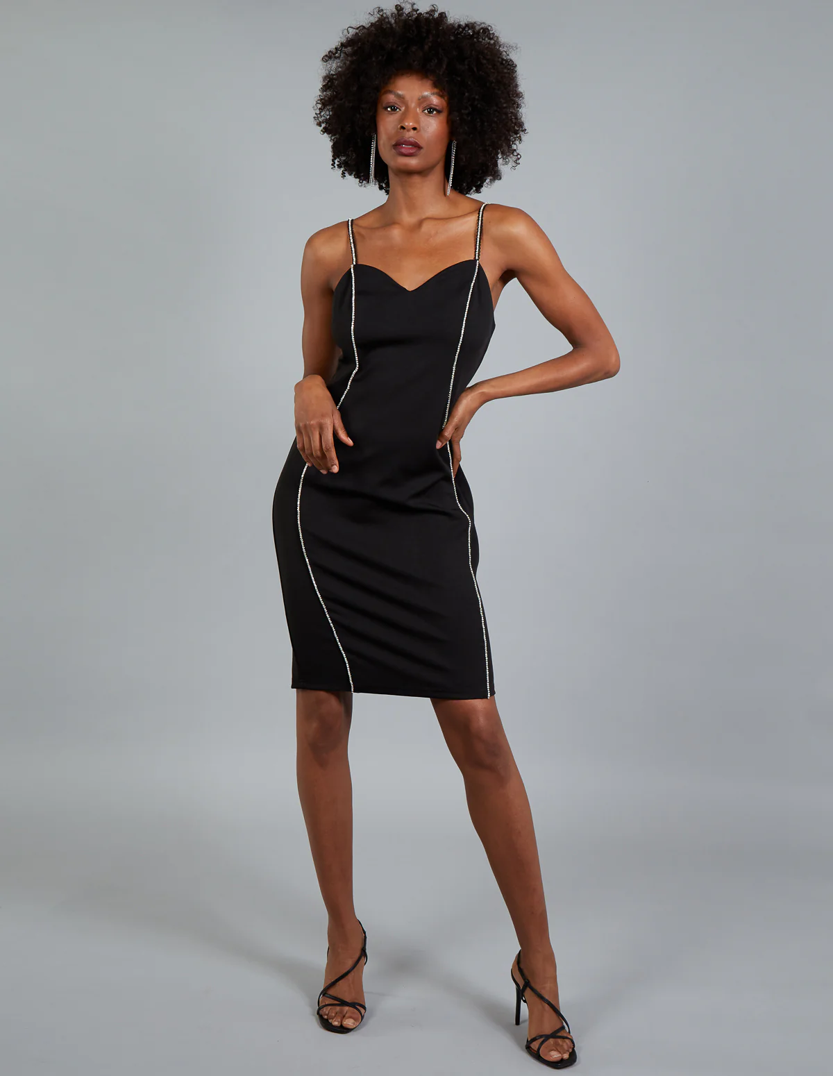 Diamante Detail Bodycon Dress - Image 2