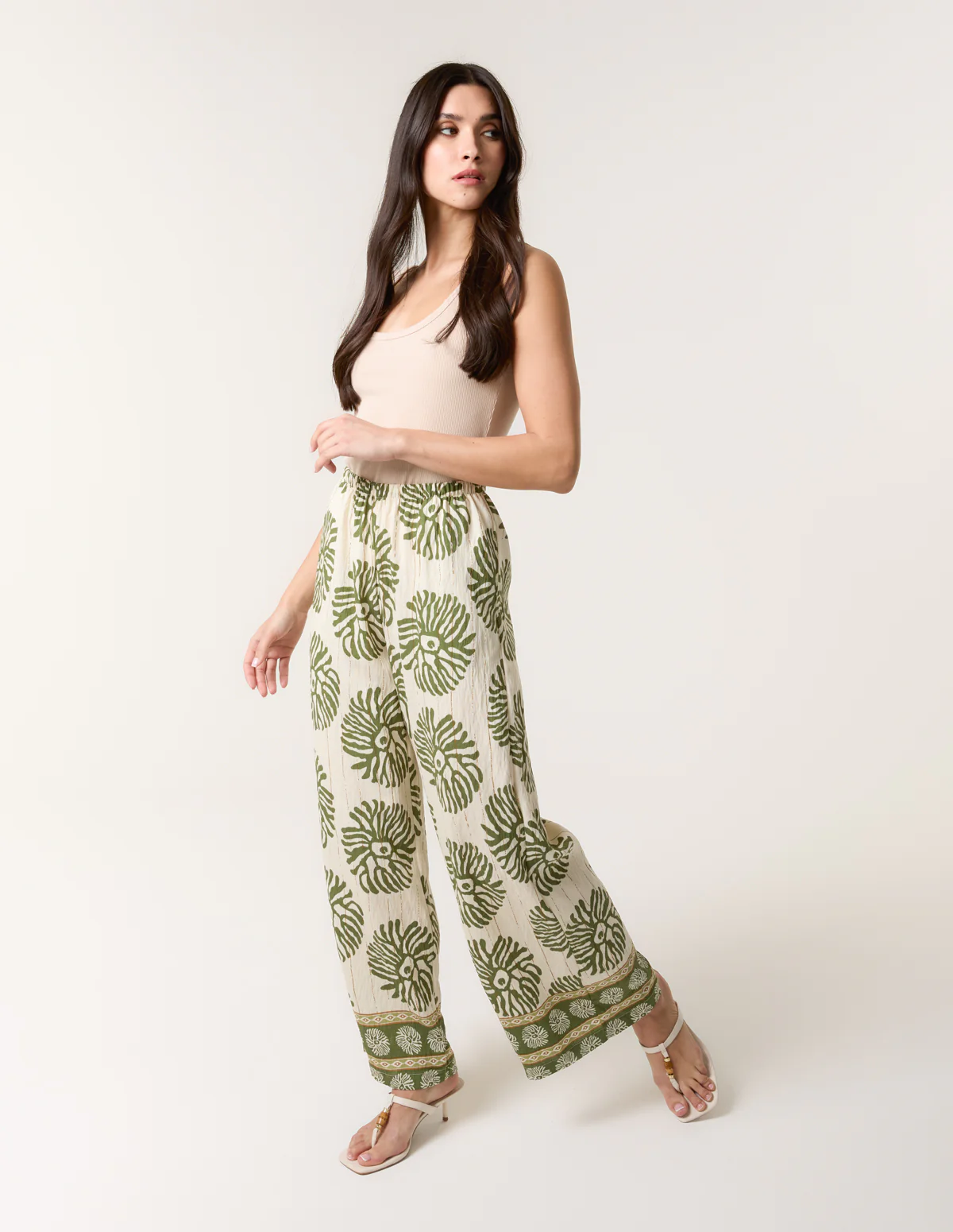 Printed Elasticated Trousers - Image 4