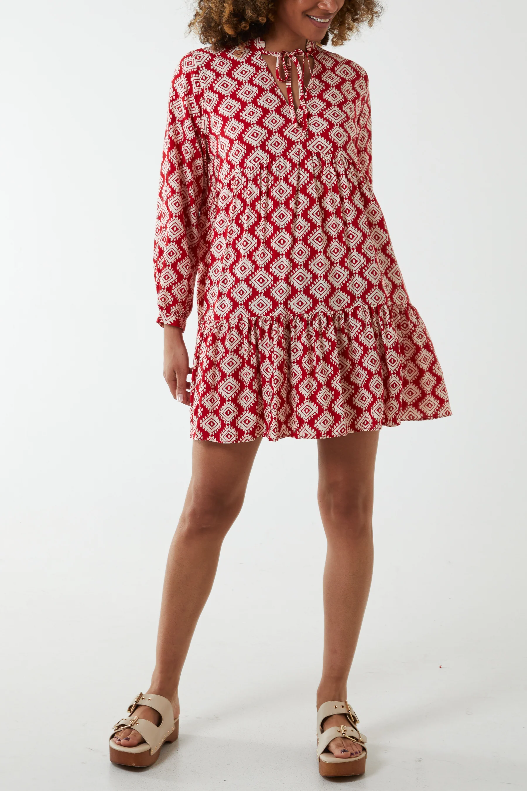 Abstract Geometric Tunic Dress - Image 3
