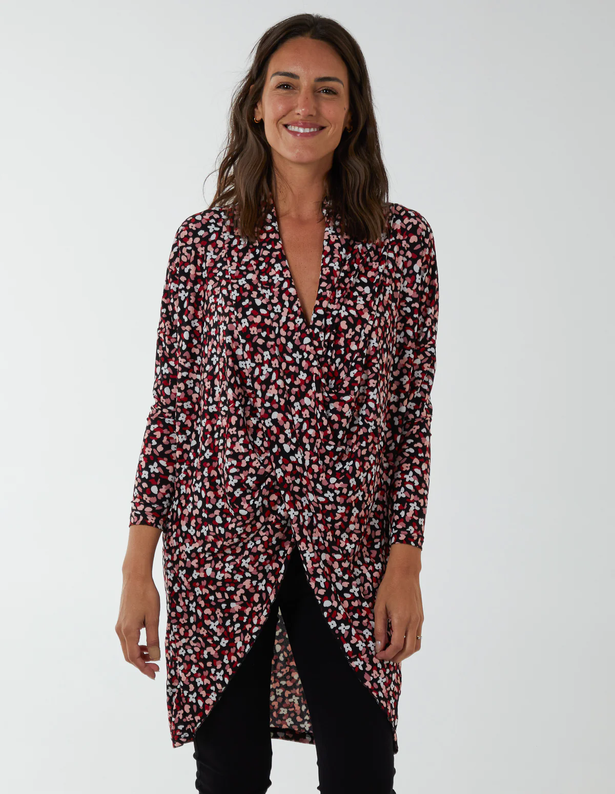 Draped Dip Hem Long Top - Image 3