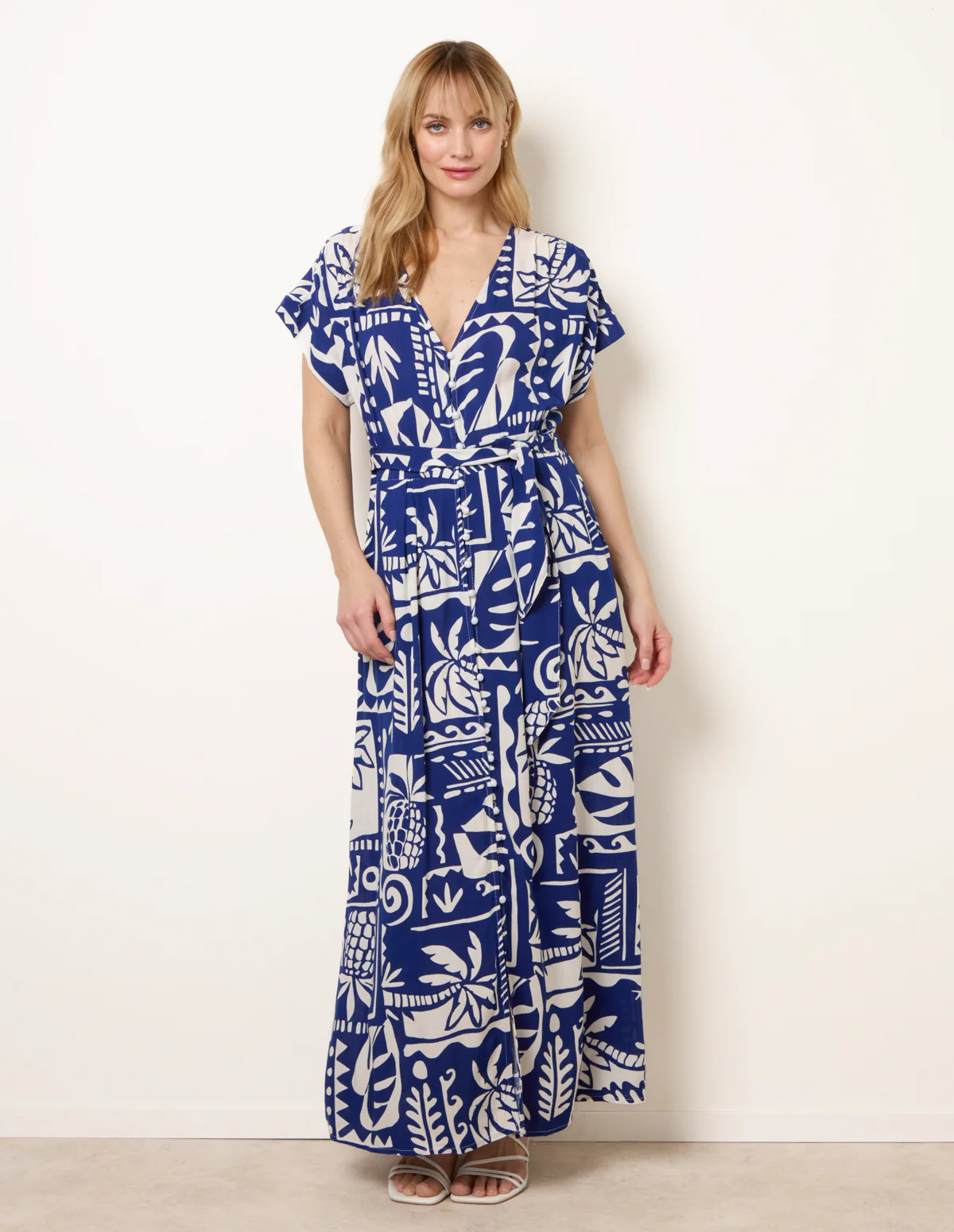 Tropical Block Print Dress - Image 3